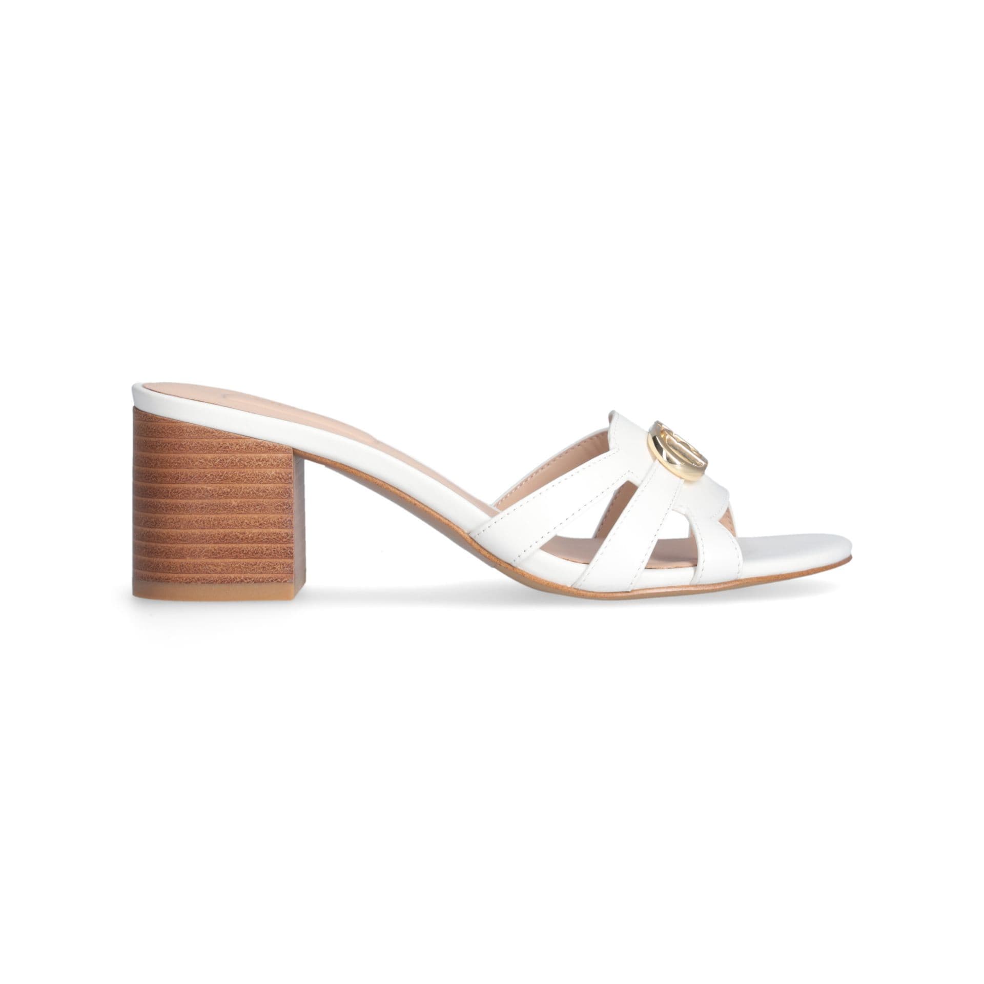 Liu Jo Sofi leather sandals 01 with Leaf and Largo heel 6 cm
