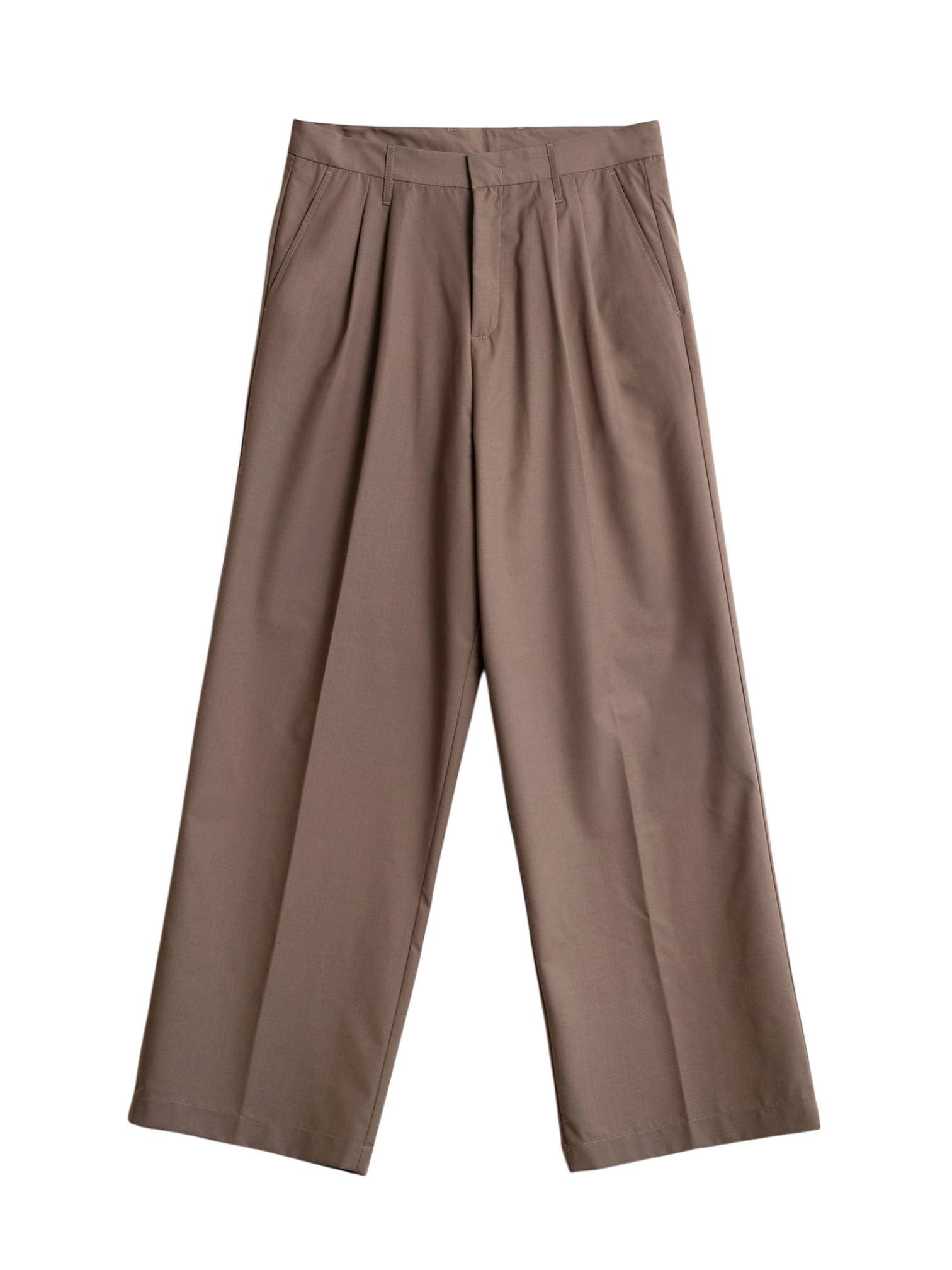 Wooden Shibuya pants sartorial wide leg - Tortora