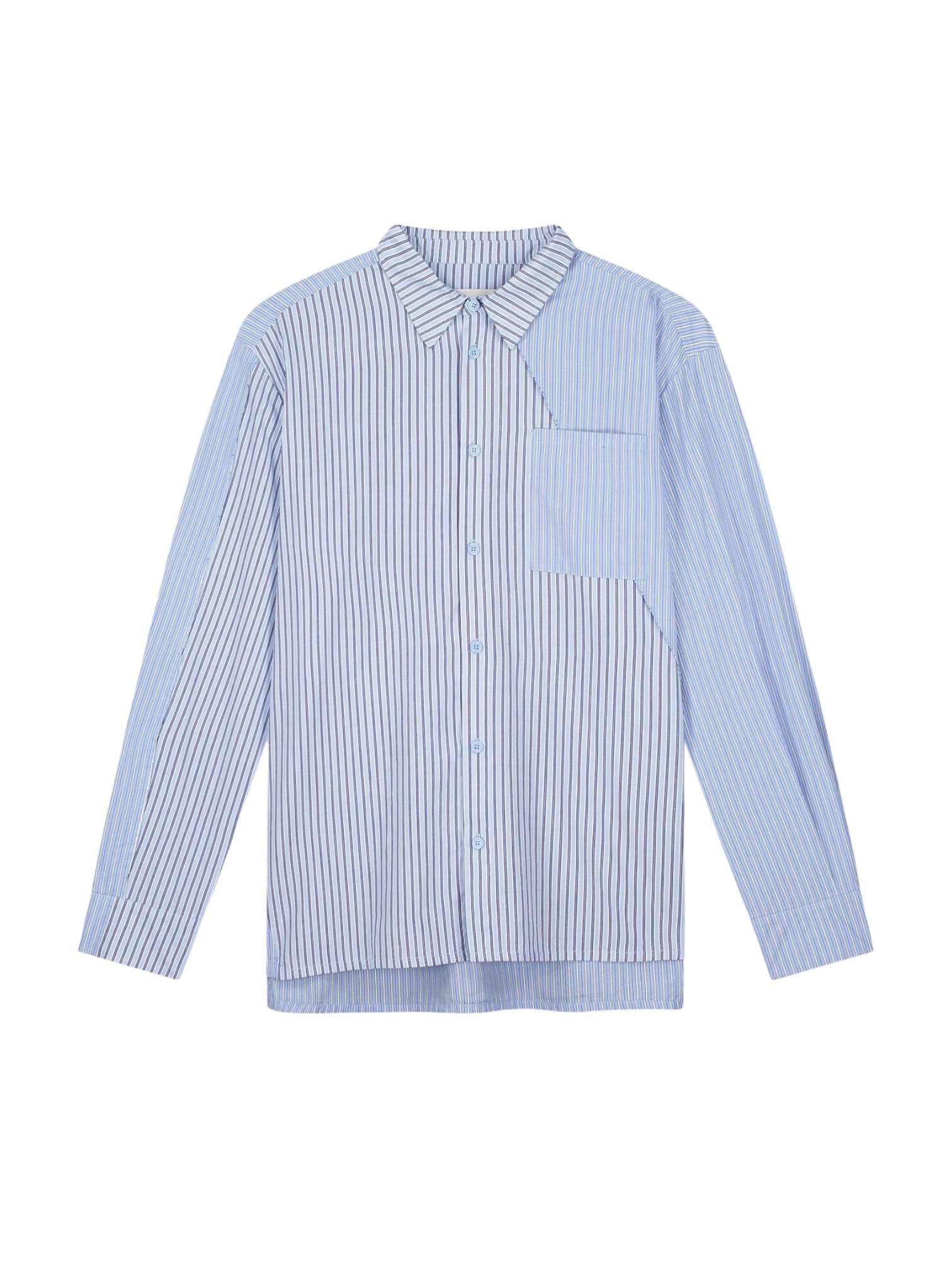 Arte Antwerp Asimetrical Long Shirt Striped Shirt Long Sleeves - striped