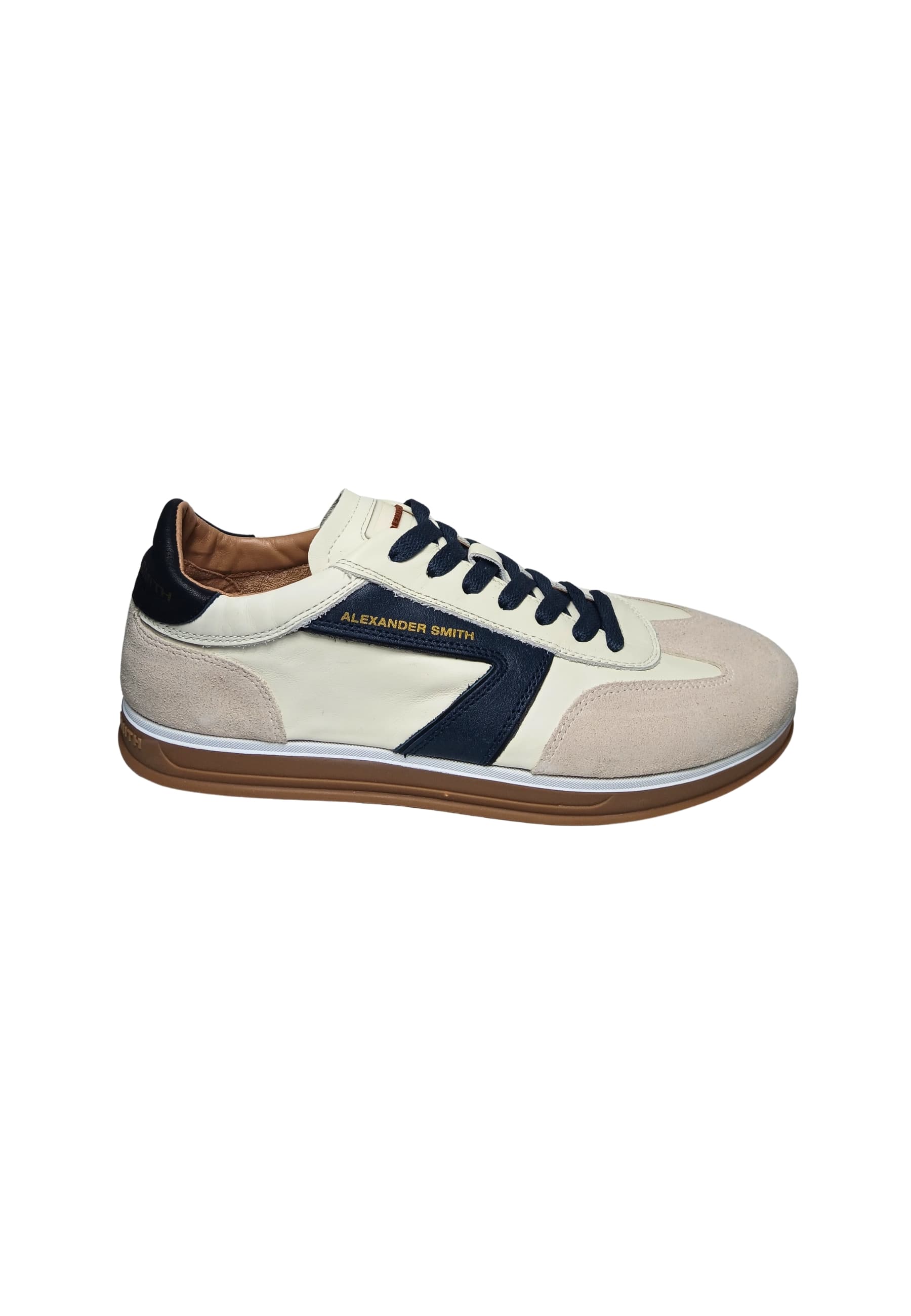 TMM_3373_WBN Alexander Smith Men's White Leather