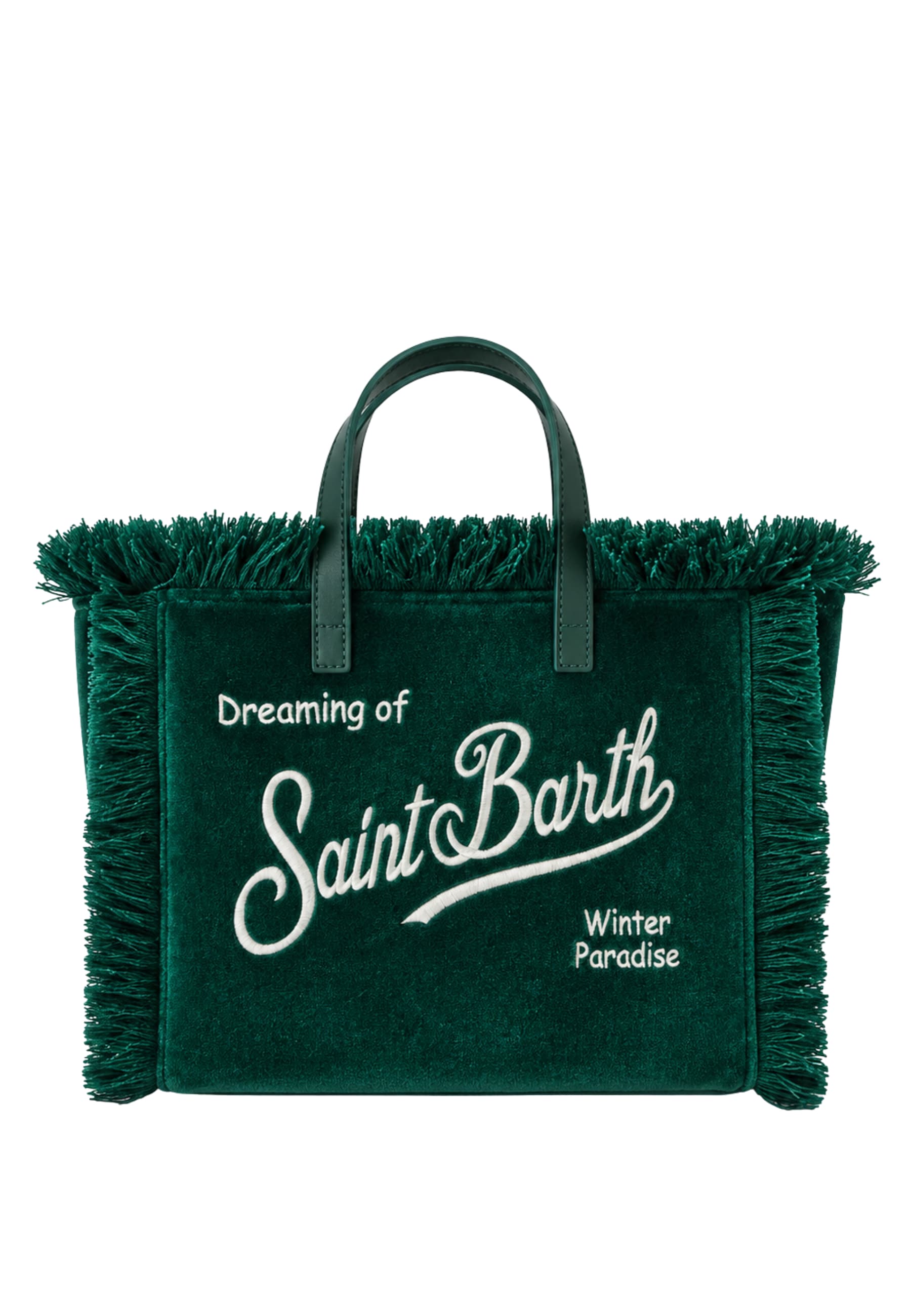 mini green bag Saint Barth with shoulder strap