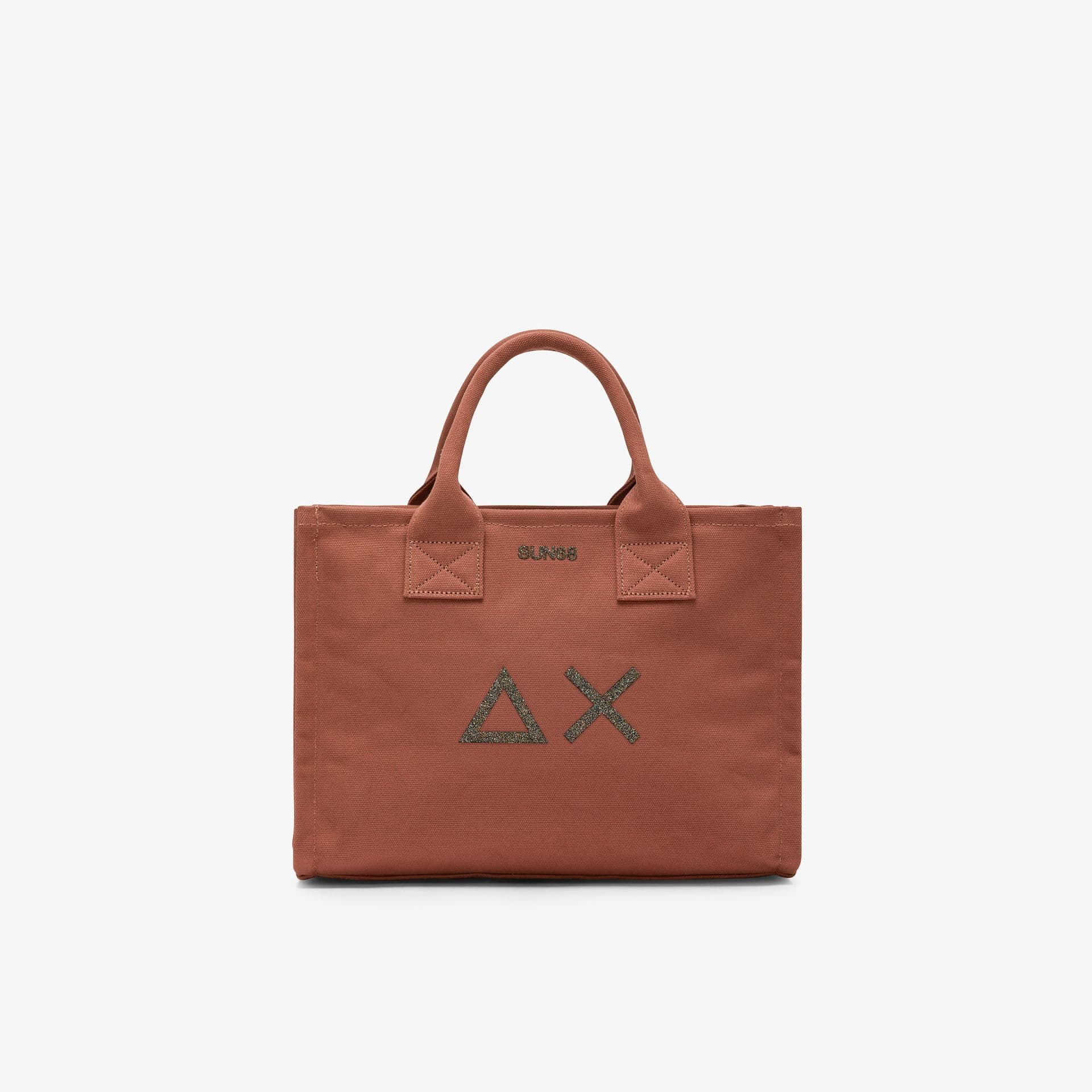 Shopping bag Woman Sun68 Average Cali in brown cocoa cotton canvas