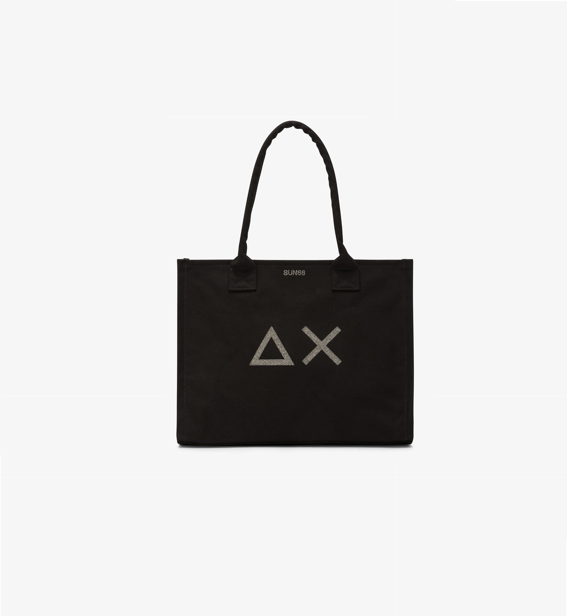 Shopping bag Woman Sun68 Large Cali in Black Cotton Canvas