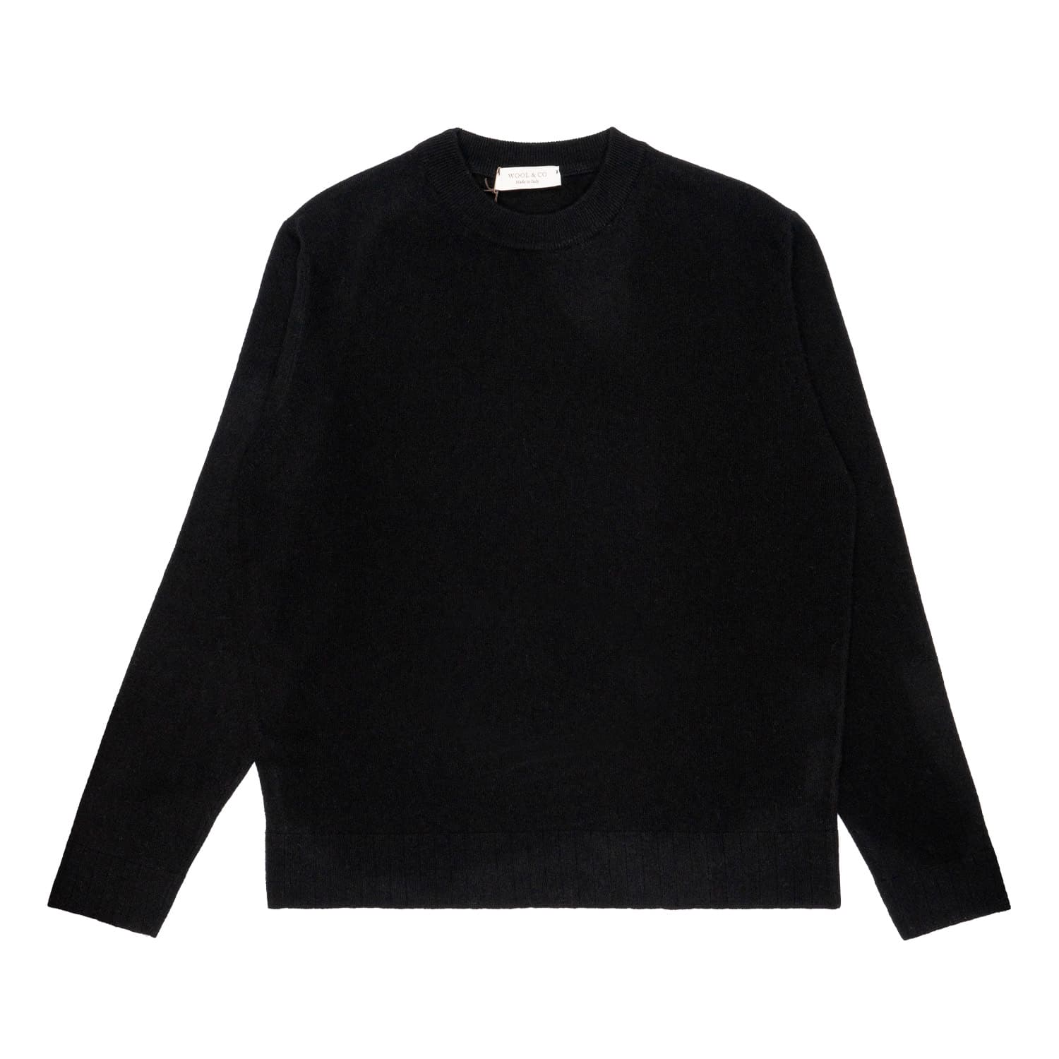Men's sweater Wool & Co Round neck Costa Piatta Black