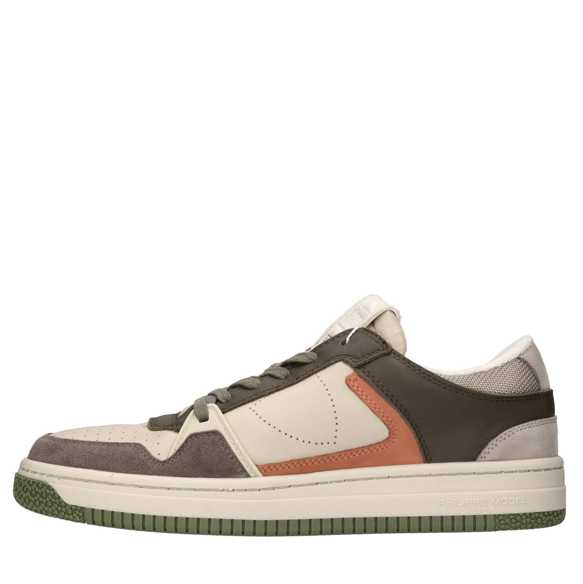Sneakers made of leather, suede, and fabric