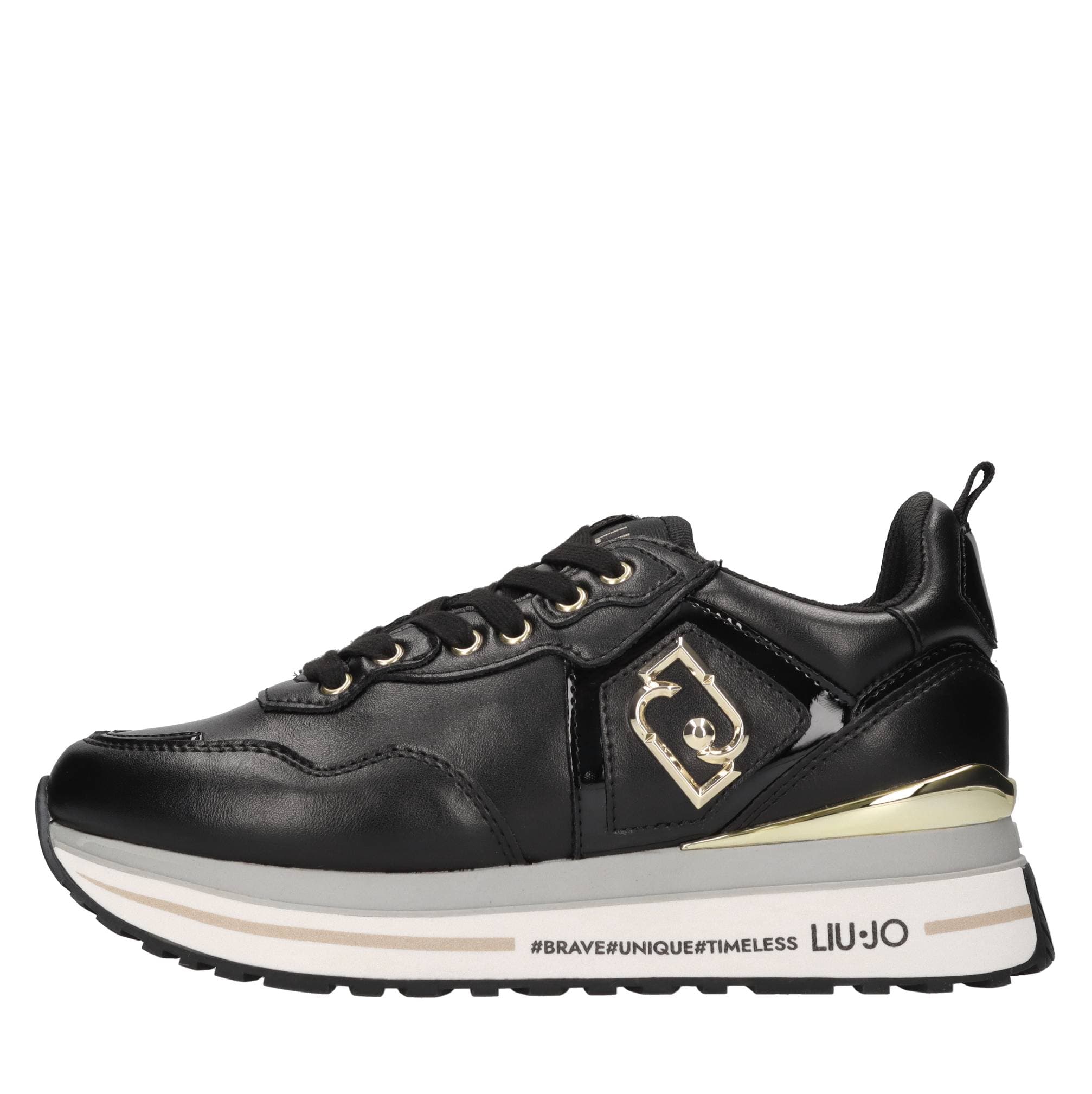 Sneakers made of leather and other materials — Black