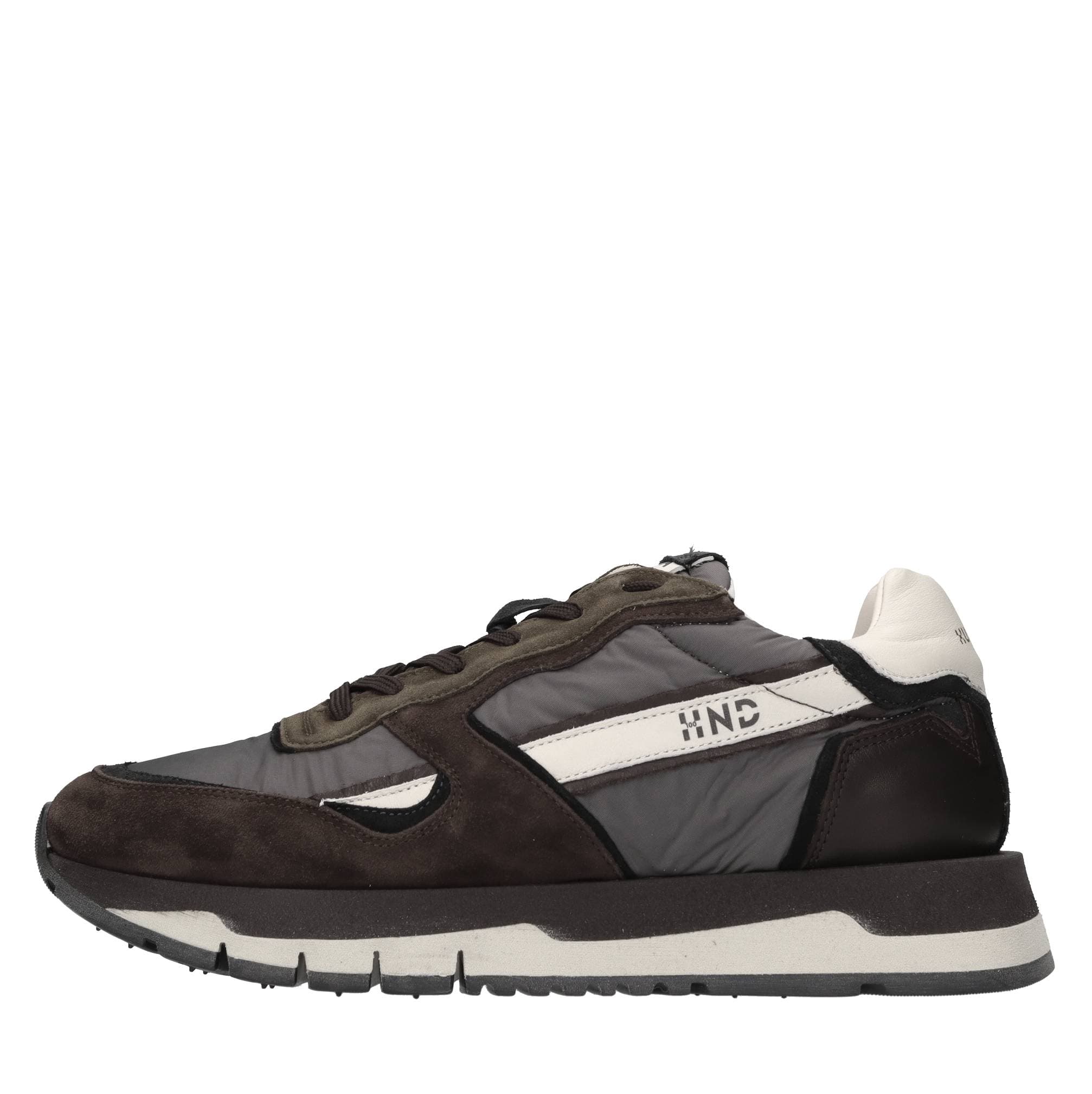 Sneakers made of leather, suede, and fabric