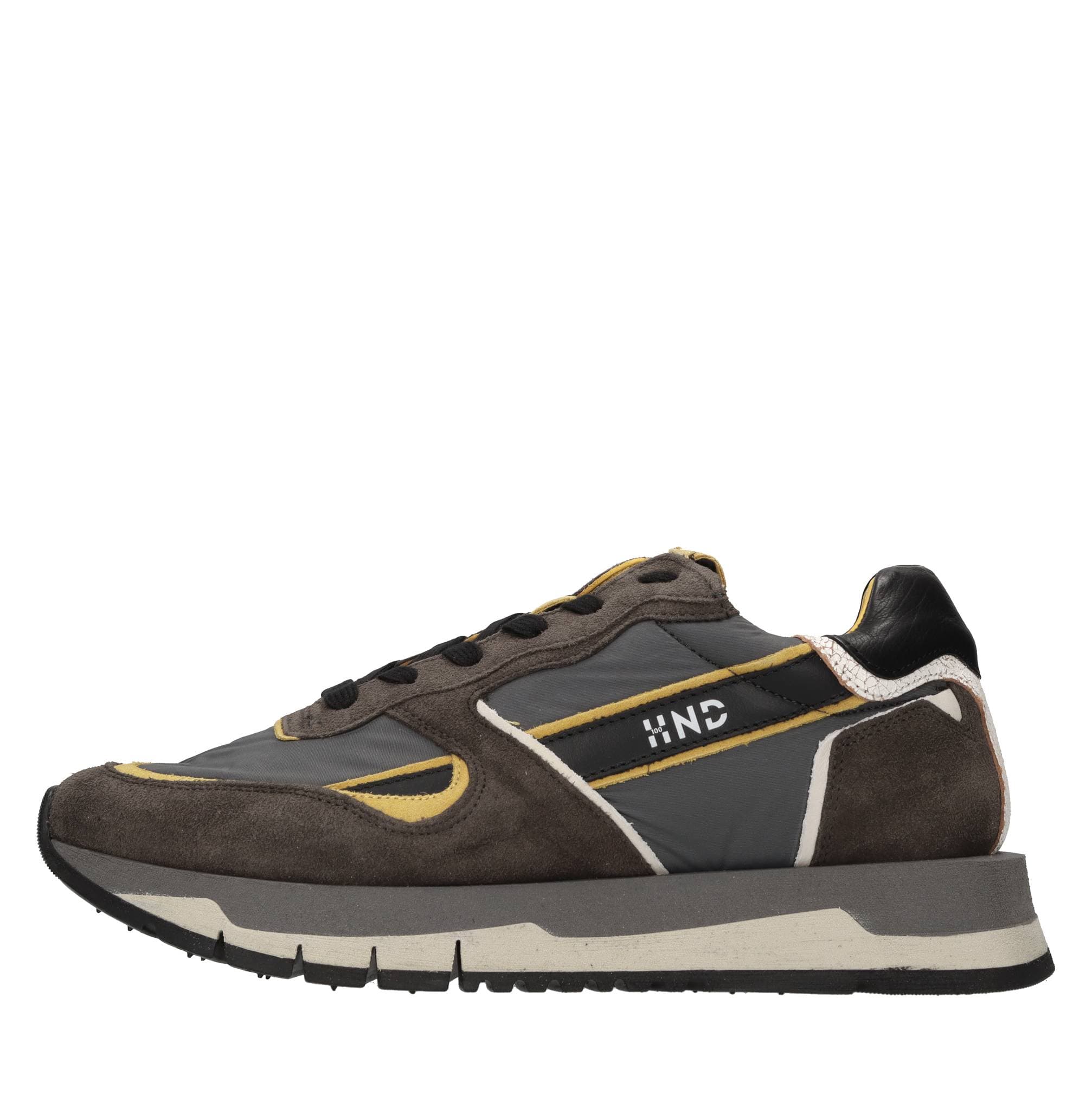 Sneakers made of leather, suede, and fabric