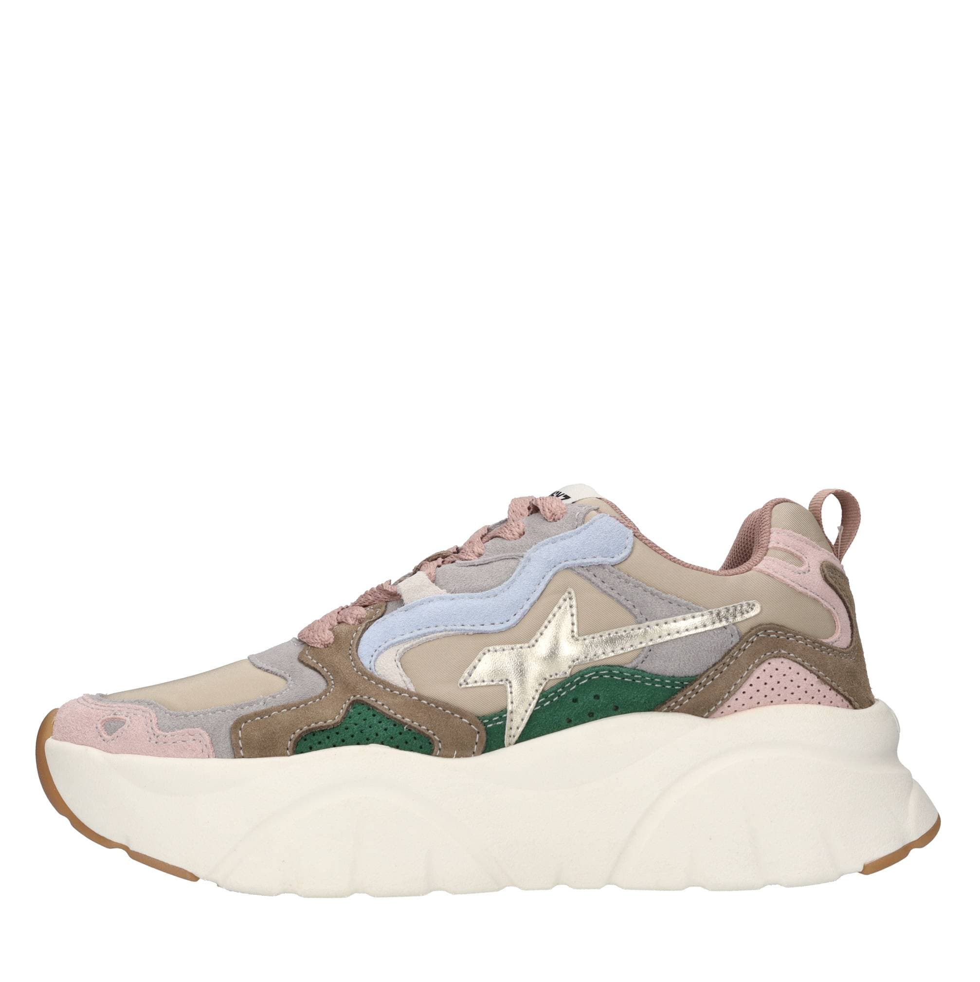 Suede and fabric sneakers — Multicolour