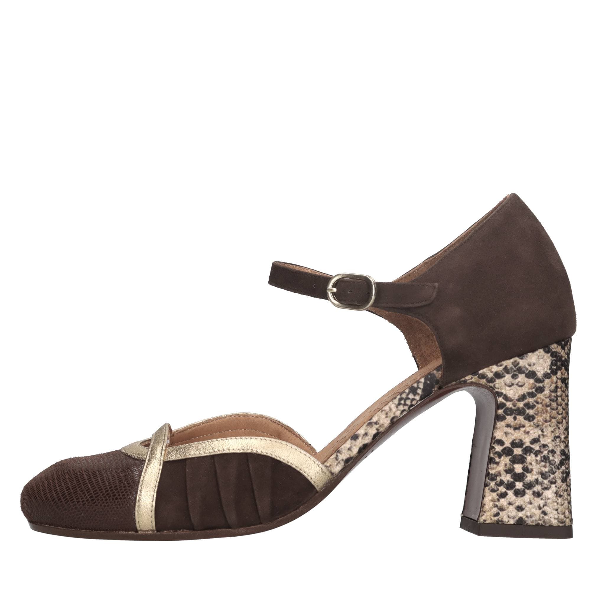 Milenia pumps in leather and suede — Brown