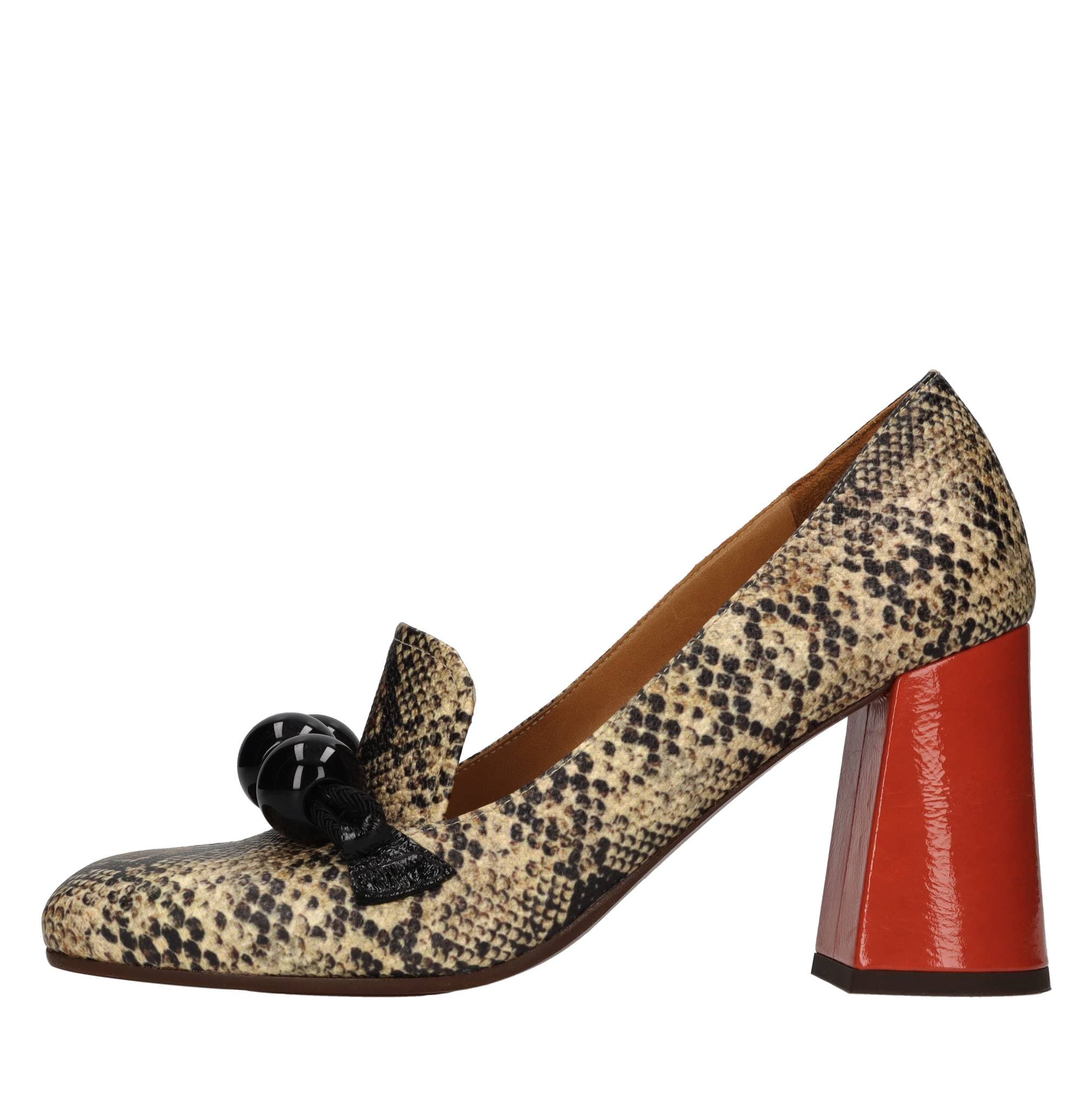 Python-print leather loafers
