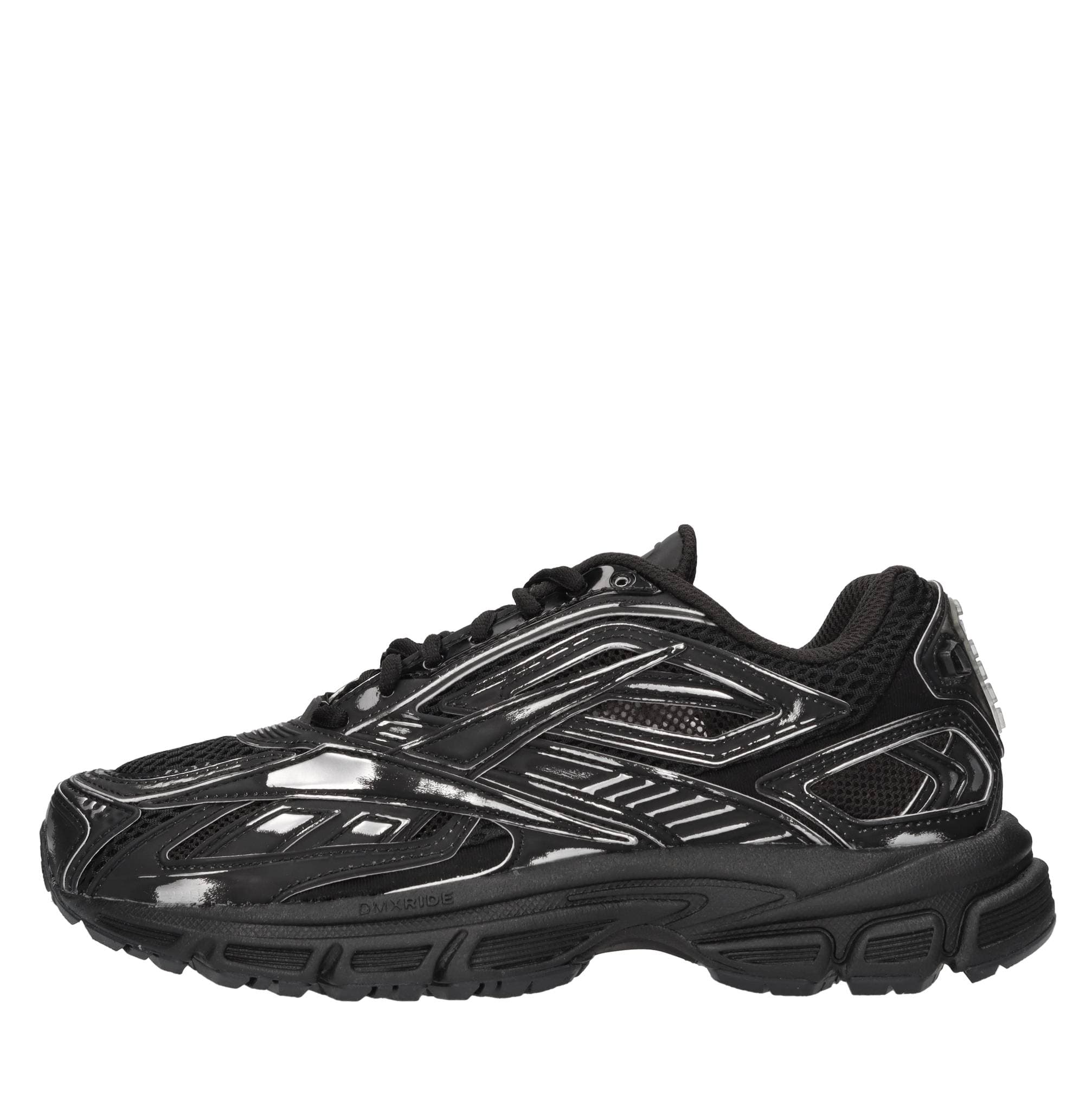 Faux leather and fabric sneakers