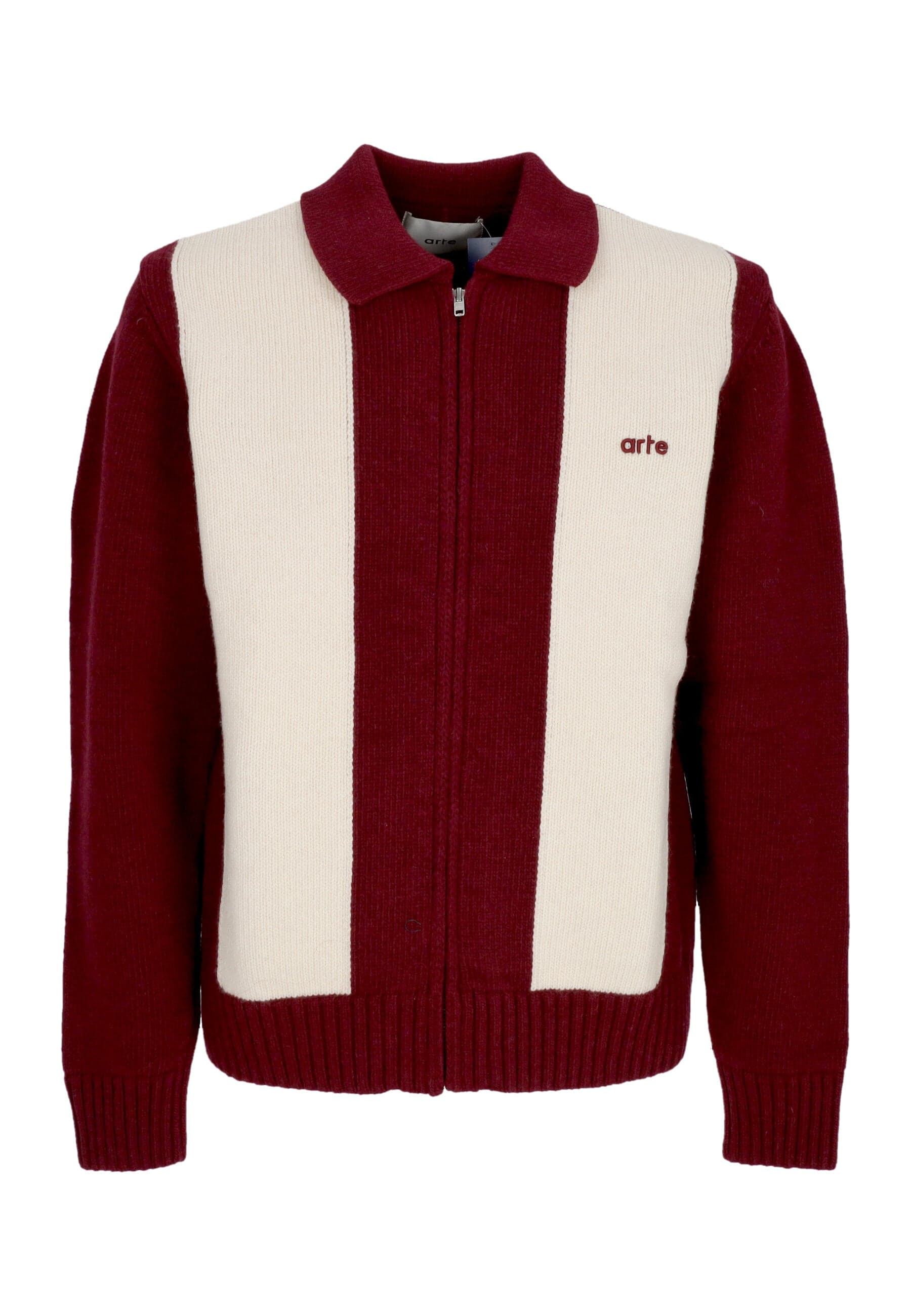 Cardigan Man Logo Cardigan Bordeaux/cream