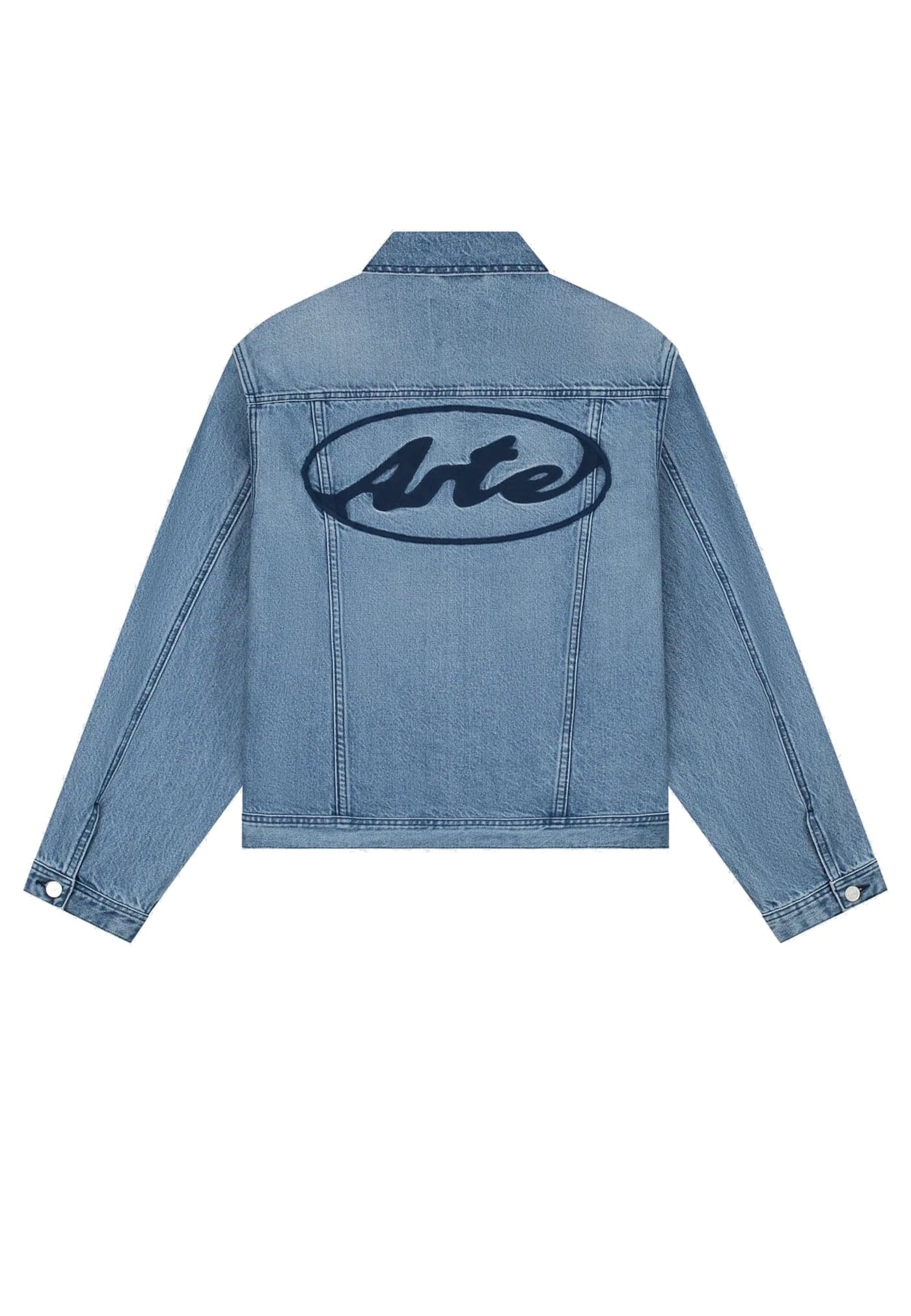Jeans Man Circle Logo Jeans Jacket Denim Bleached