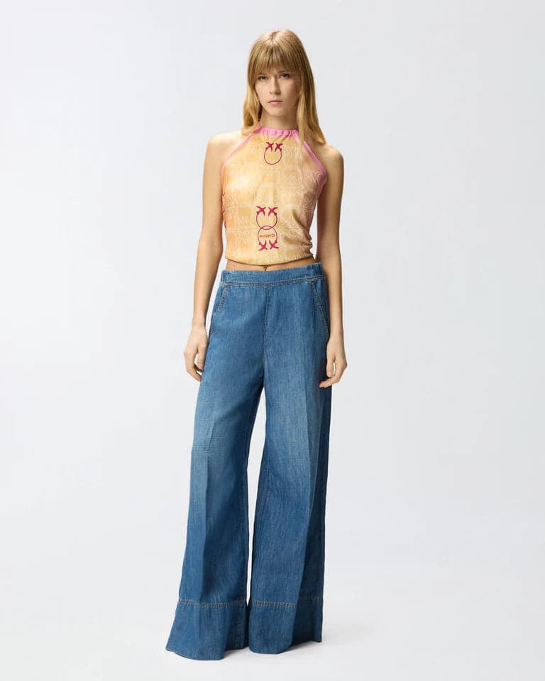 Pinko beach pants light denim ss26