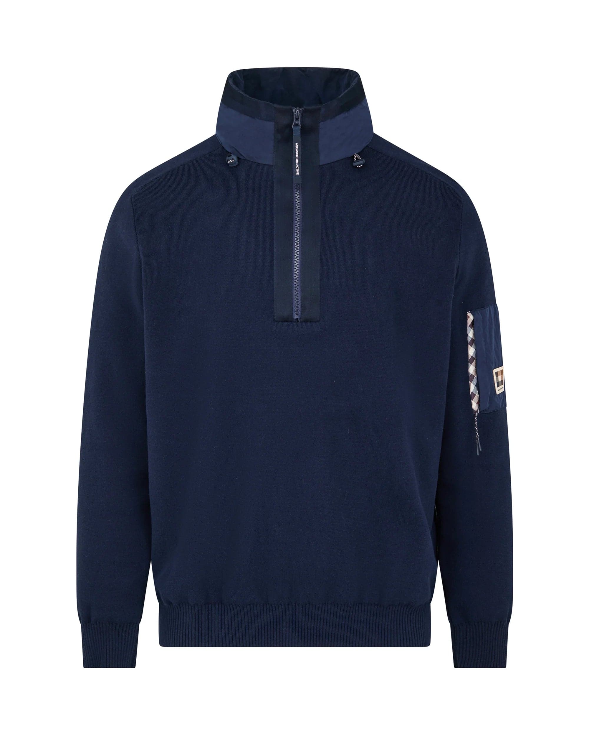 Aquascutum cotton knit 1/4 zip sweater AA_A006_WO002