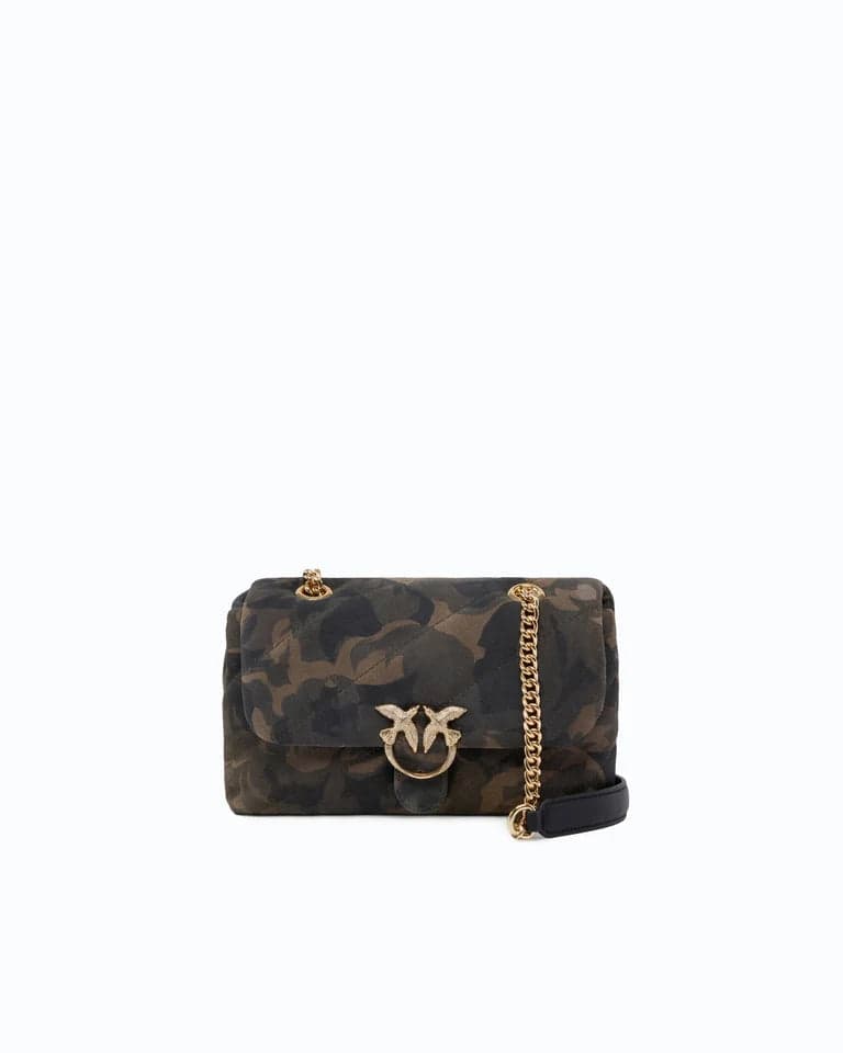 Pinko Handbag and shoulder love puff mini cl suede print