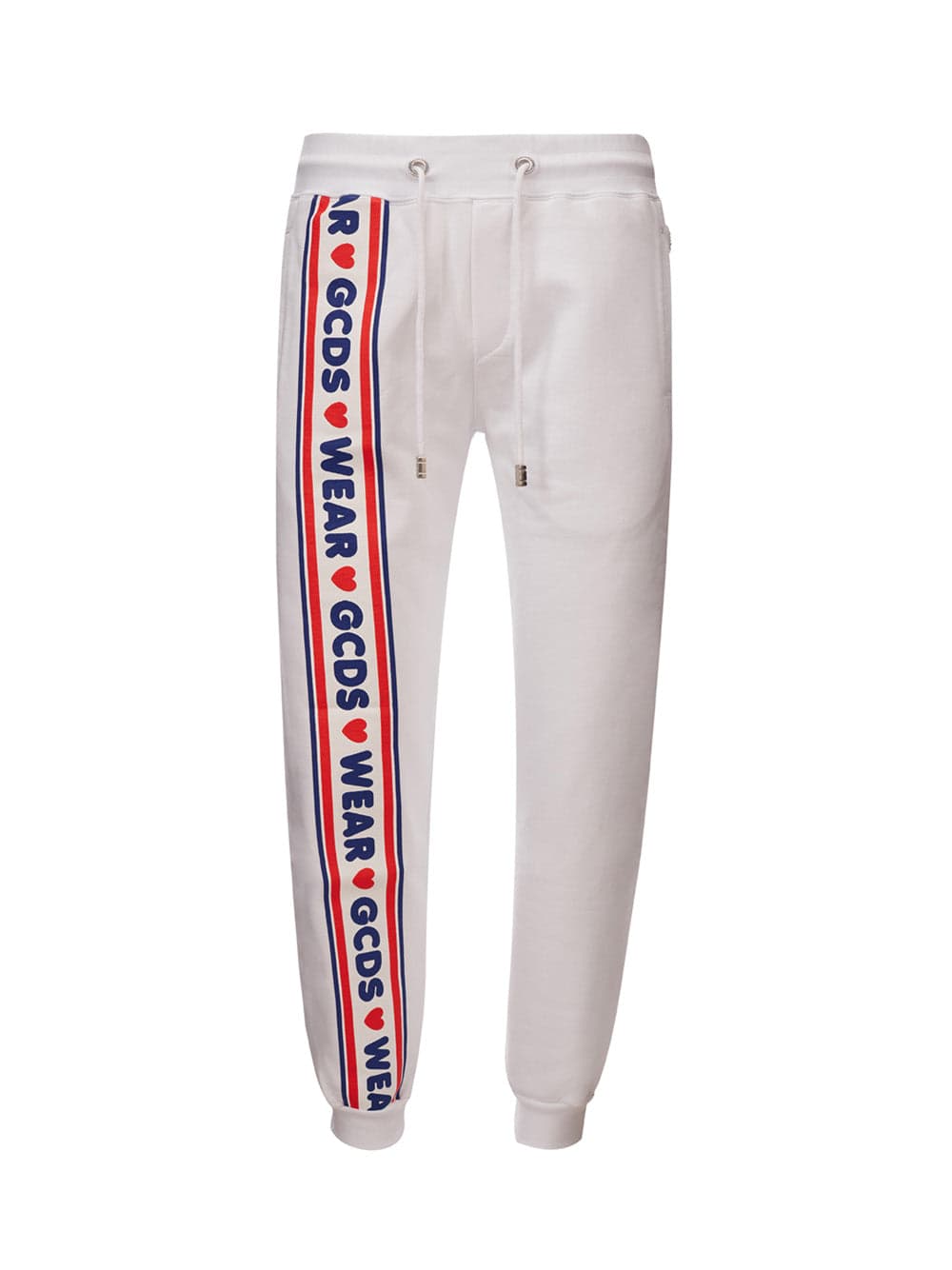 White Jogging trousers with logo Gcds