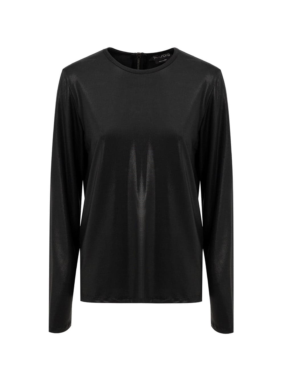 Tom Ford Black Viscose Mesh with Poster Zip - Long Sleeves