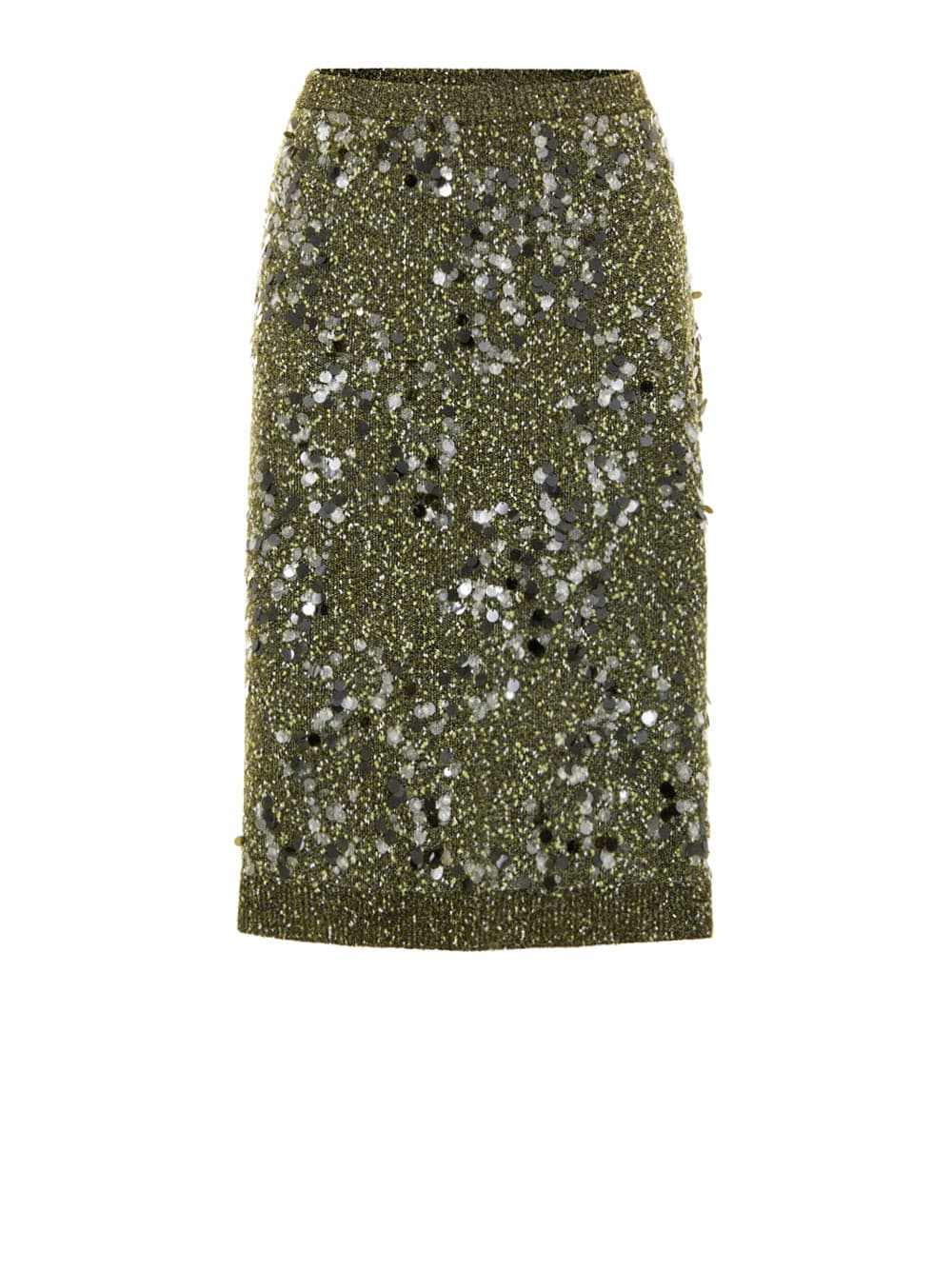 Green Military Knit skirt with sequins Gucci