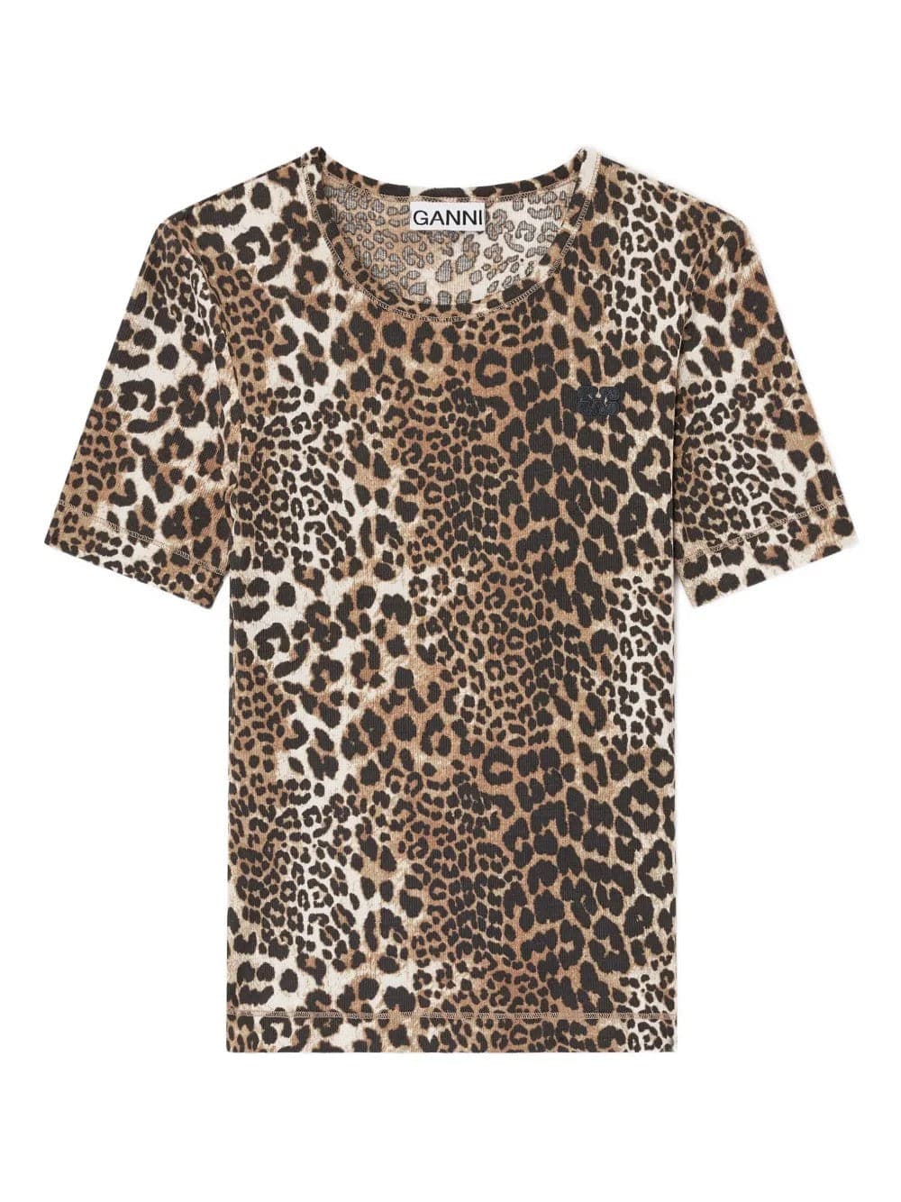 Ganni - T-Shirt with Animal Print