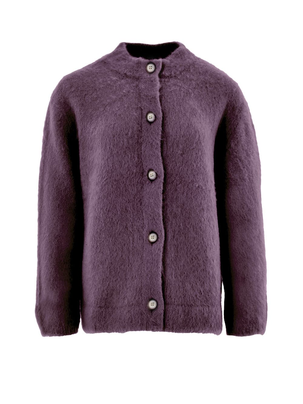 Cardigan with Colletto alla Corena in Bordeaux Gran Sasso
