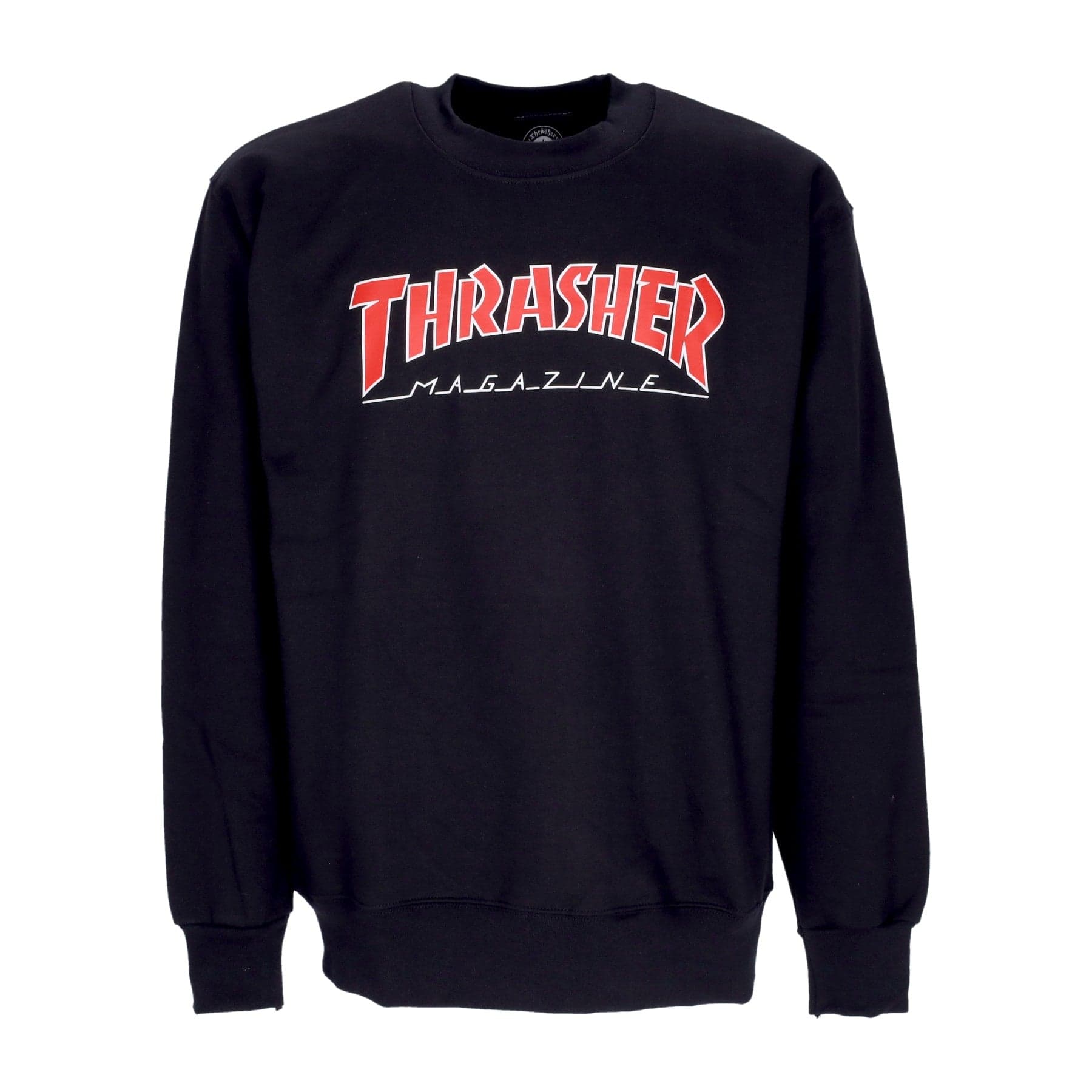 Outline Crew Men's Crewneck Sweatshirt Black/red
