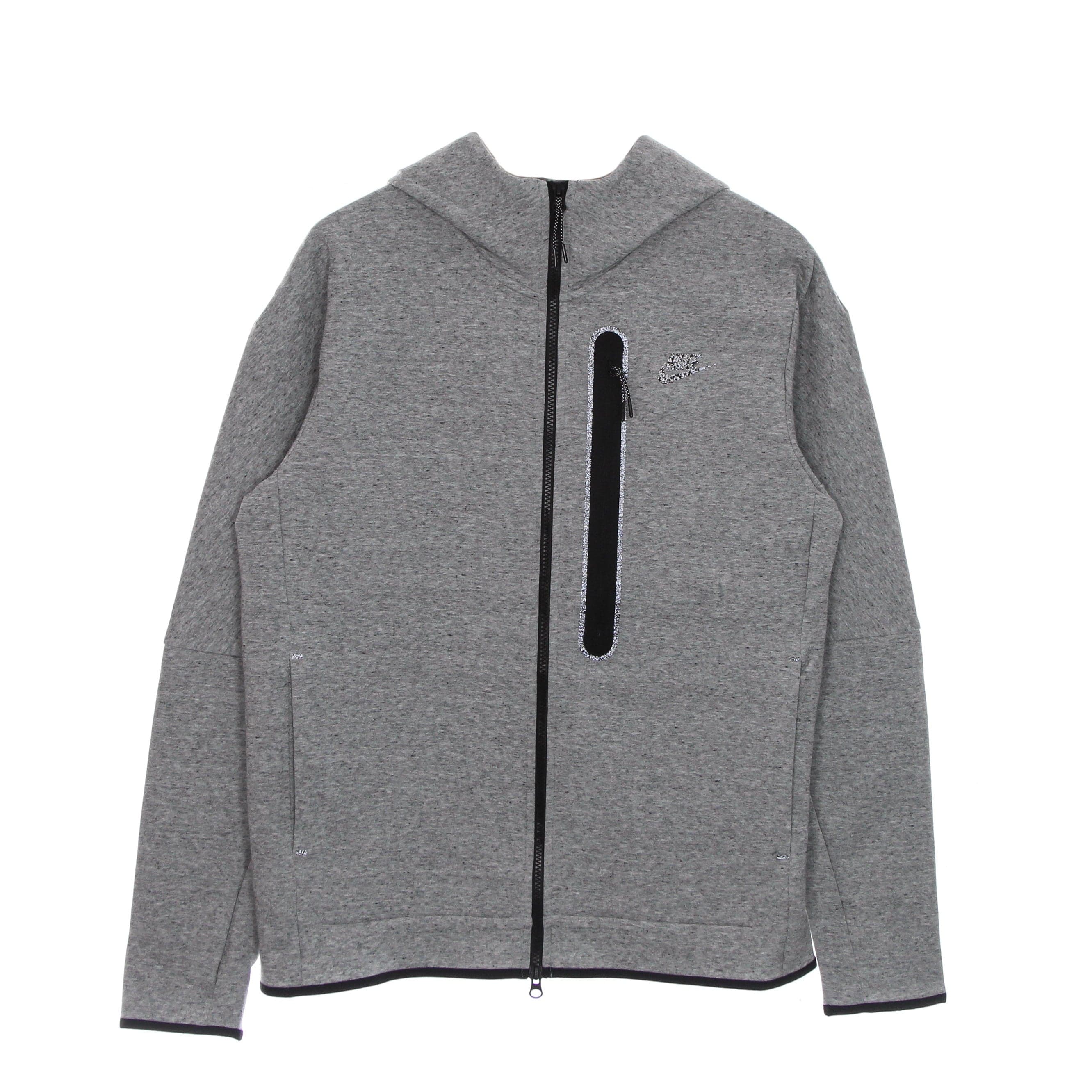 Men's Lightweight Hooded Zip Sweatshirt Tech Fleece Full Zip Hoodie Revival Black/htr