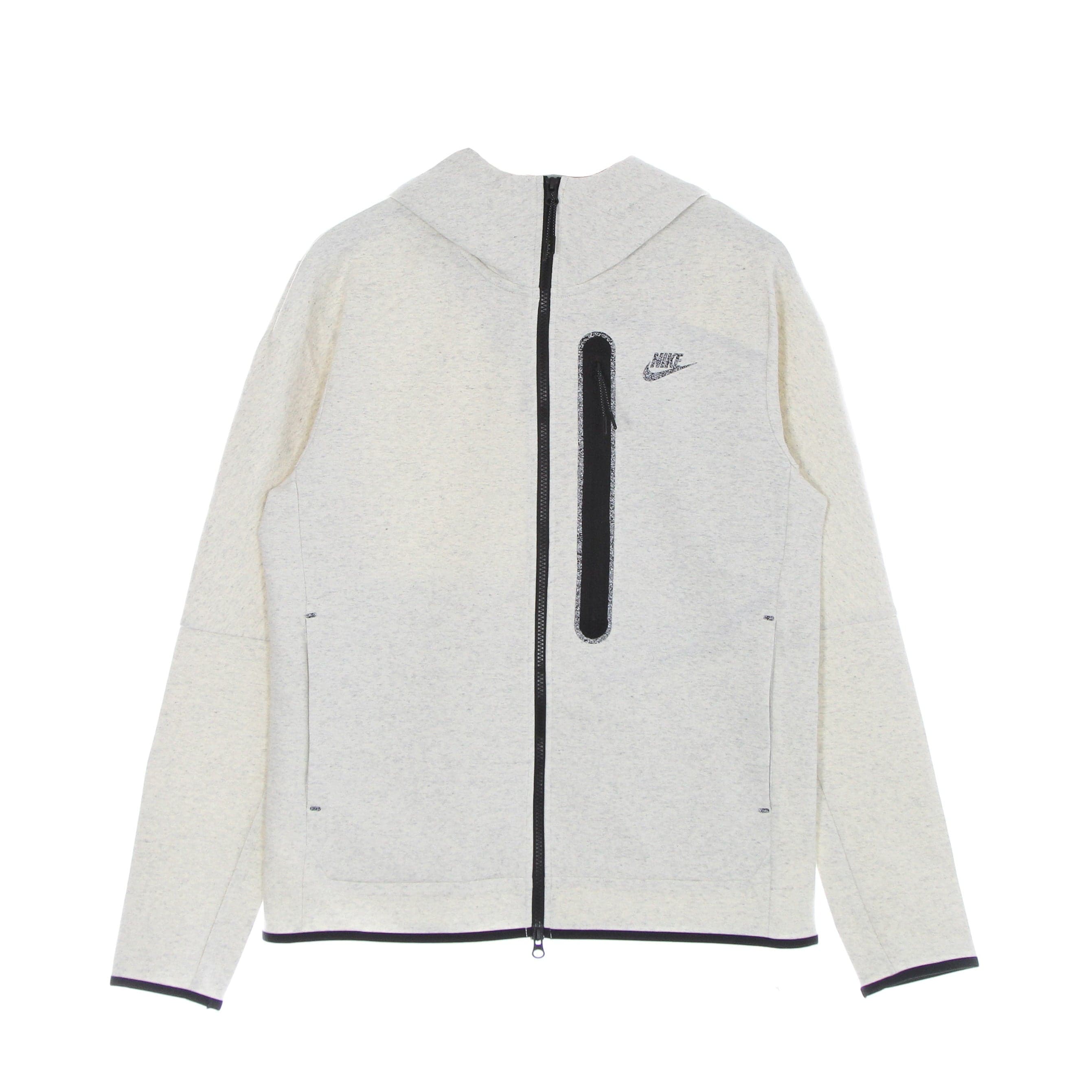 Men's Lightweight Hooded Zip Sweatshirt Tech Fleece Full Zip Hoodie Revival White/htr