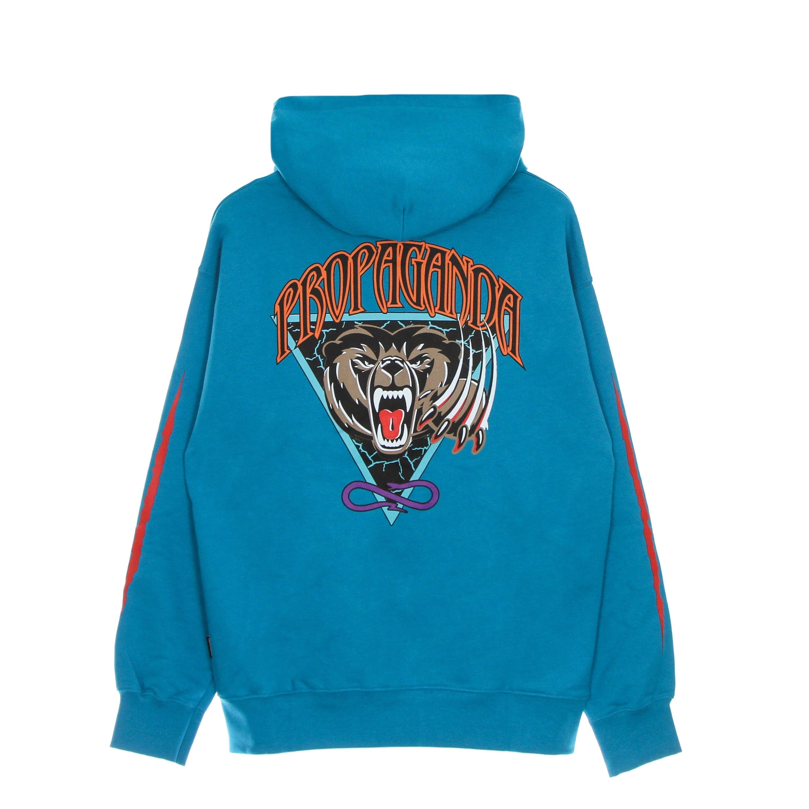 Men's Lightweight Hooded Sweatshirt Grizzly Hoodie Turquoise