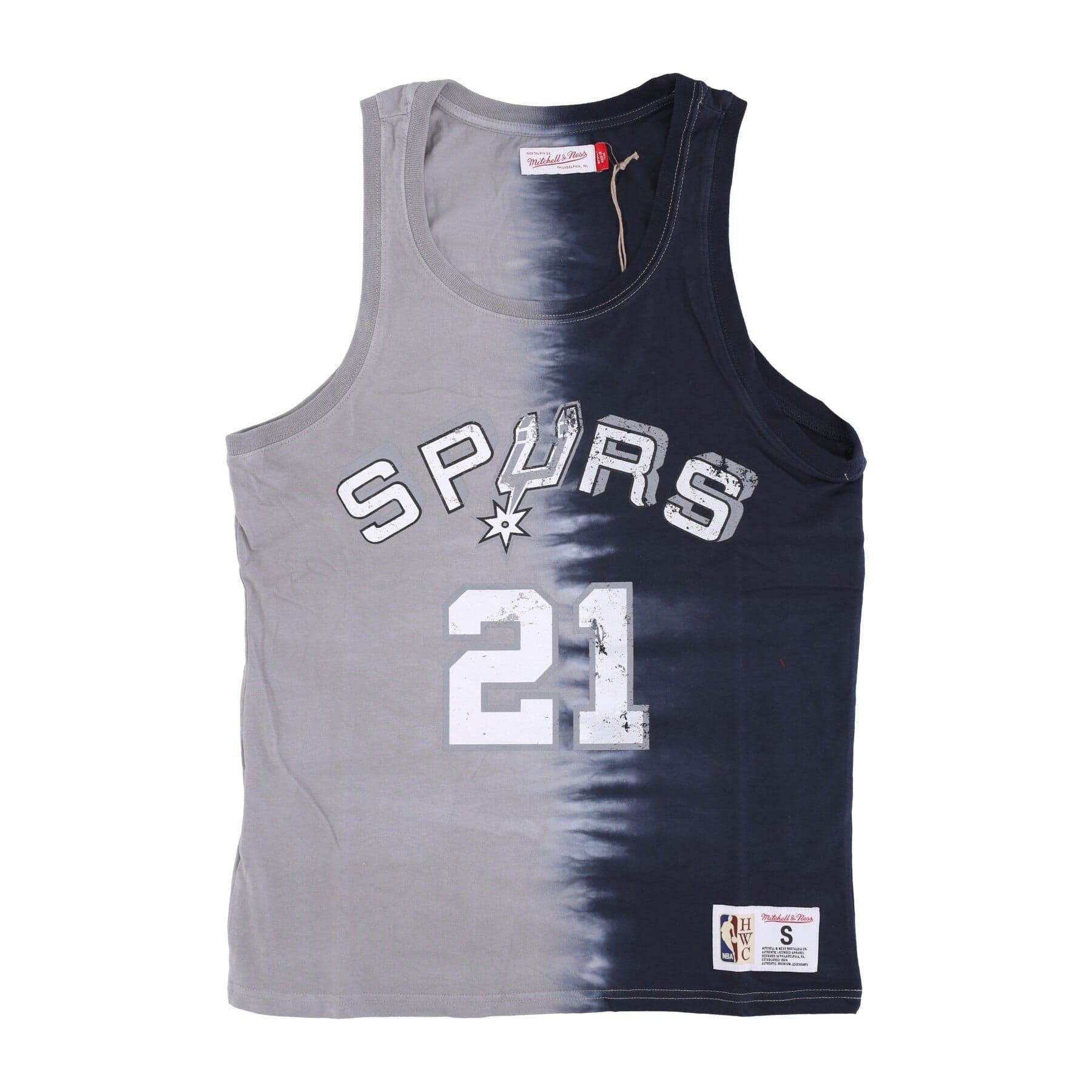 Men's NBA Vertical Tie Dye Tank Hardwood Classics No 21 Tim Duncan Saaspu