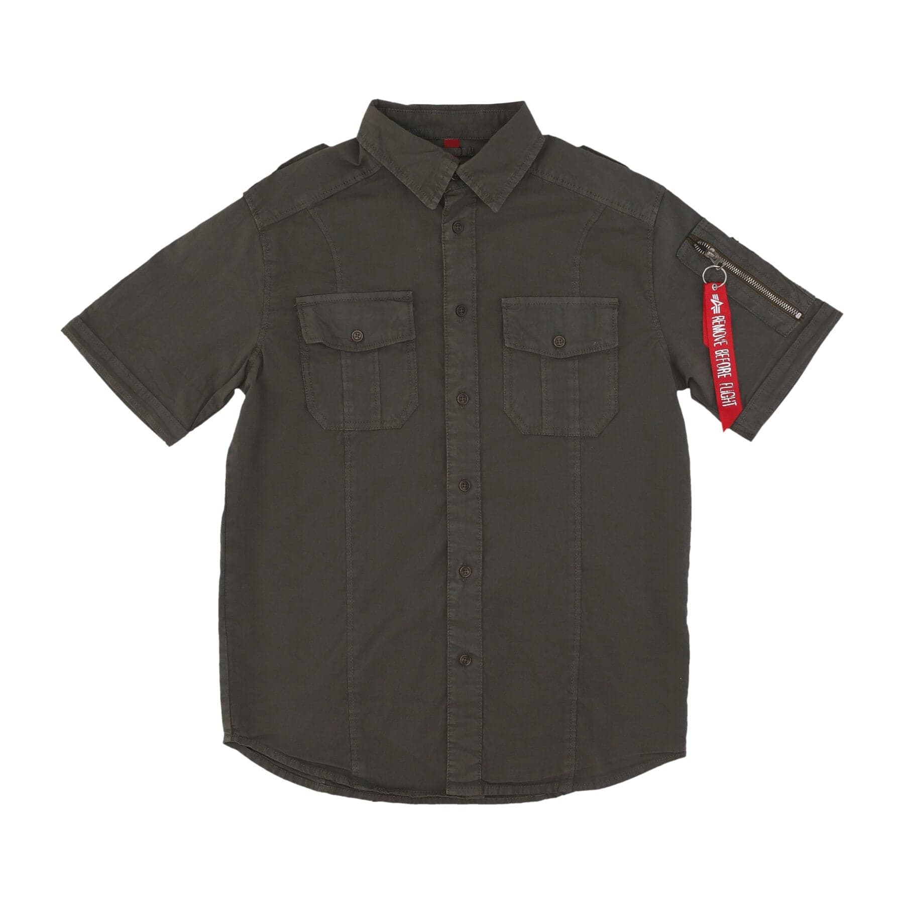 Men's Short Sleeve Shirt Basic Shirt Gray Black