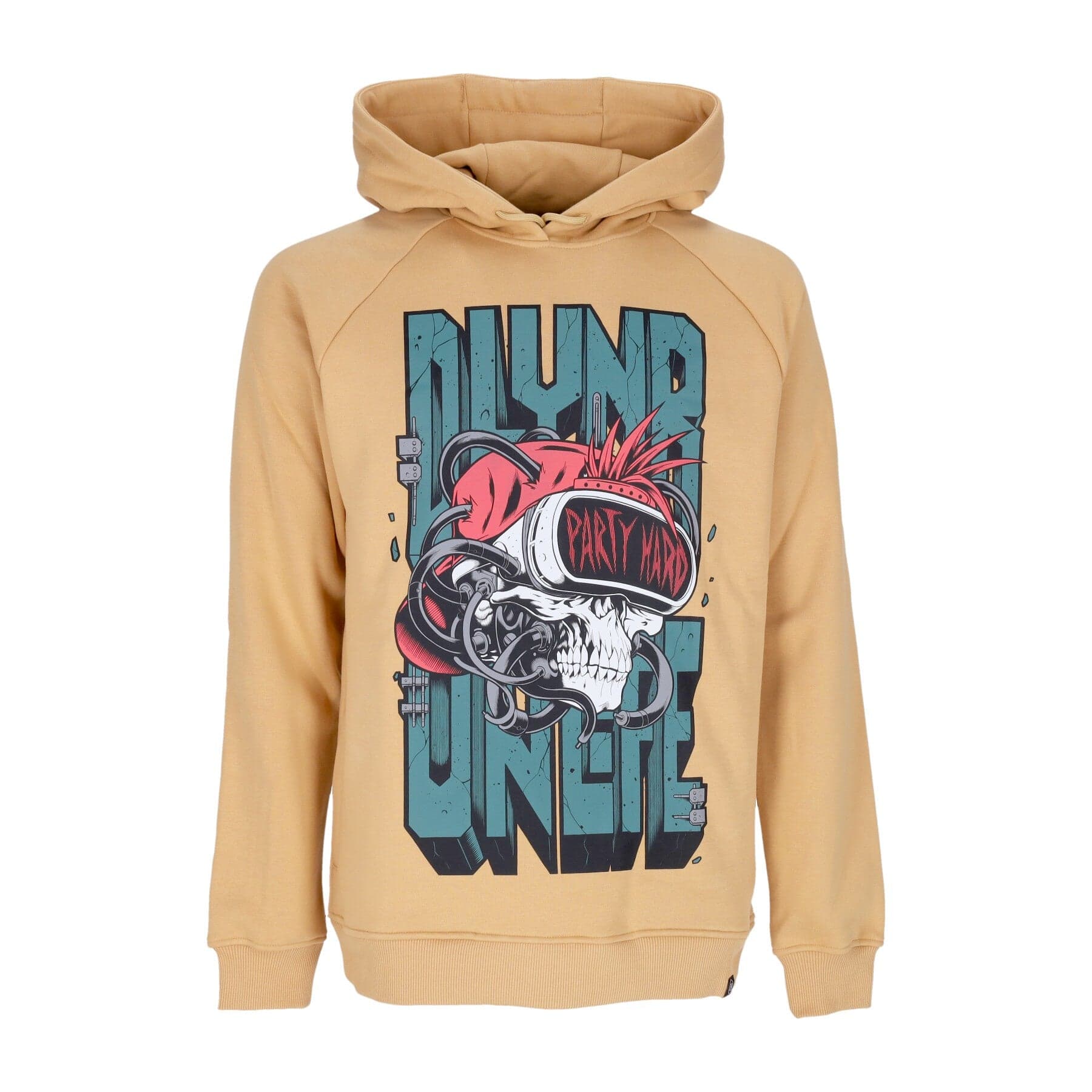 Men's Party Hard Skull Hoodie Beige