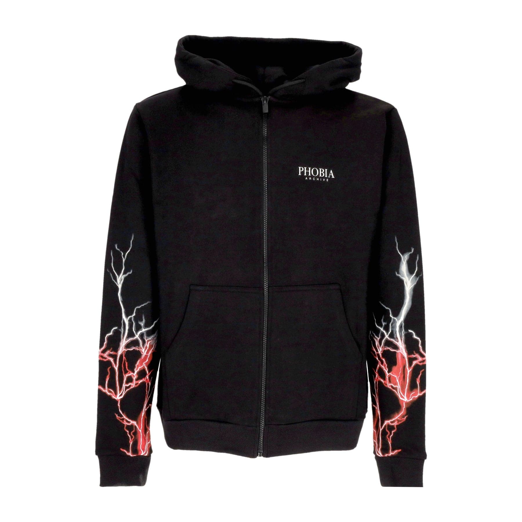 Men's Lightweight Zip Hoodie Lightning Zip Hoodie Black/red/grey