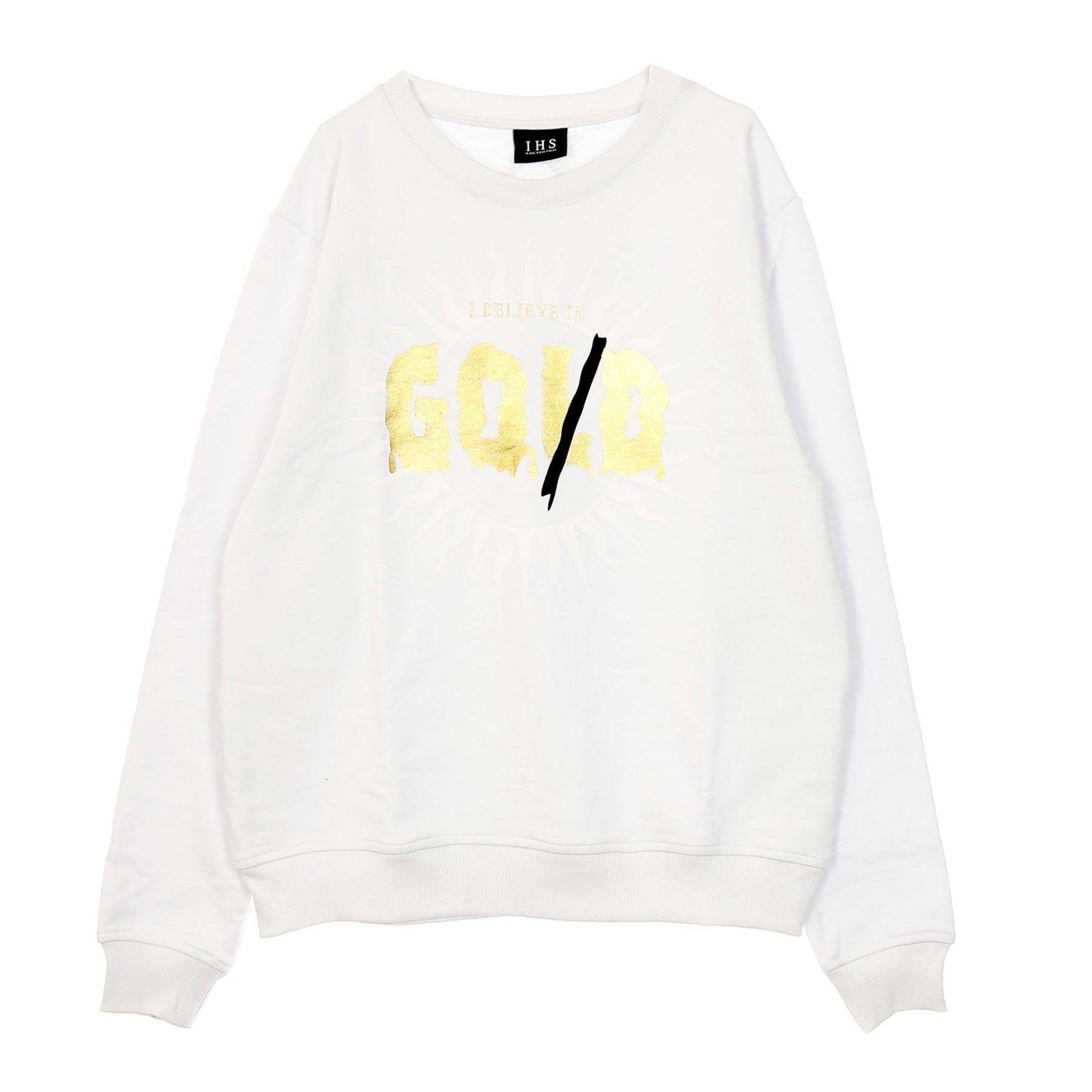 God Gold Sweatshirt White Men's Lightweight Crewneck Sweatshirt
