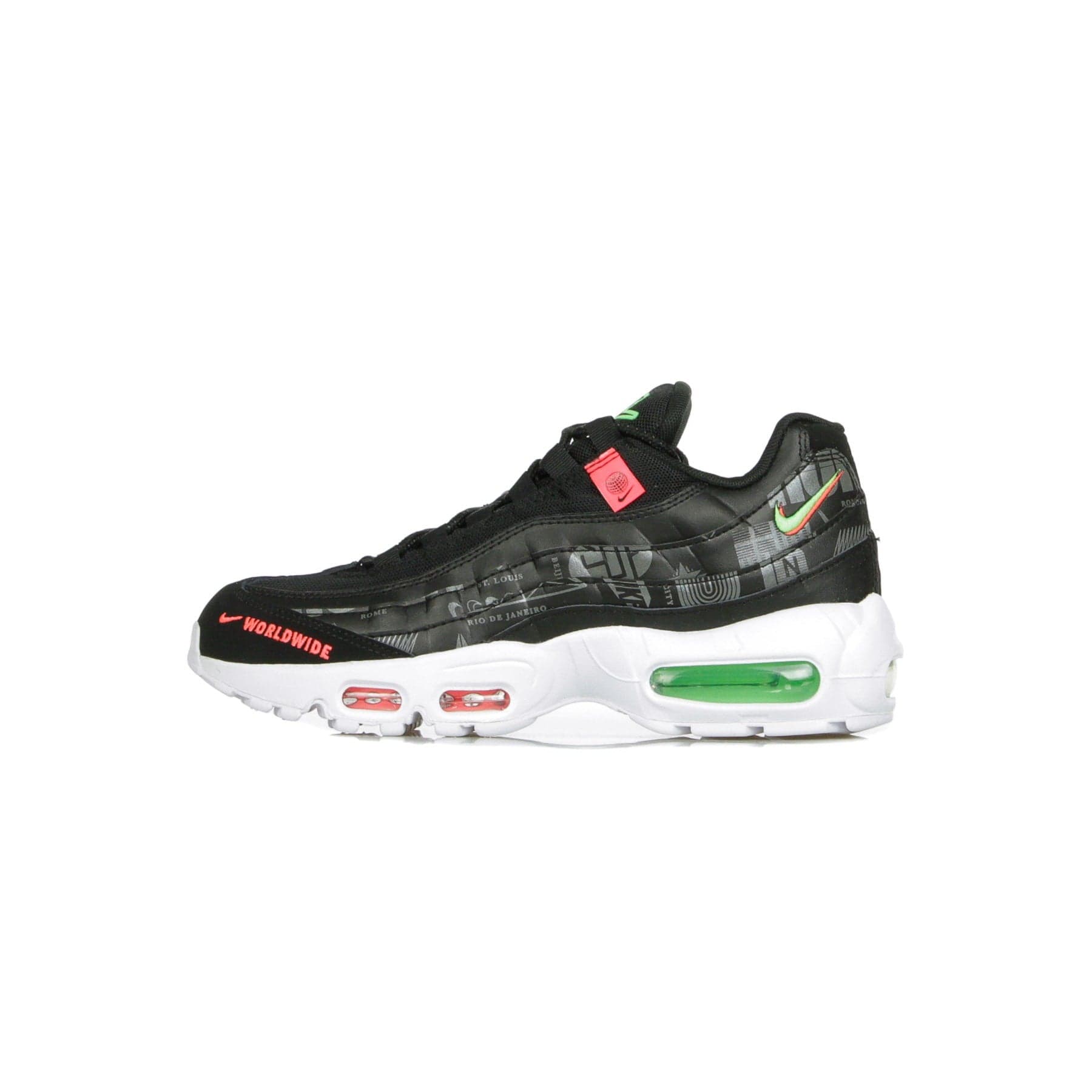Air Max 95 Men's Low Shoe Black/white/green Strike/flash Crimson