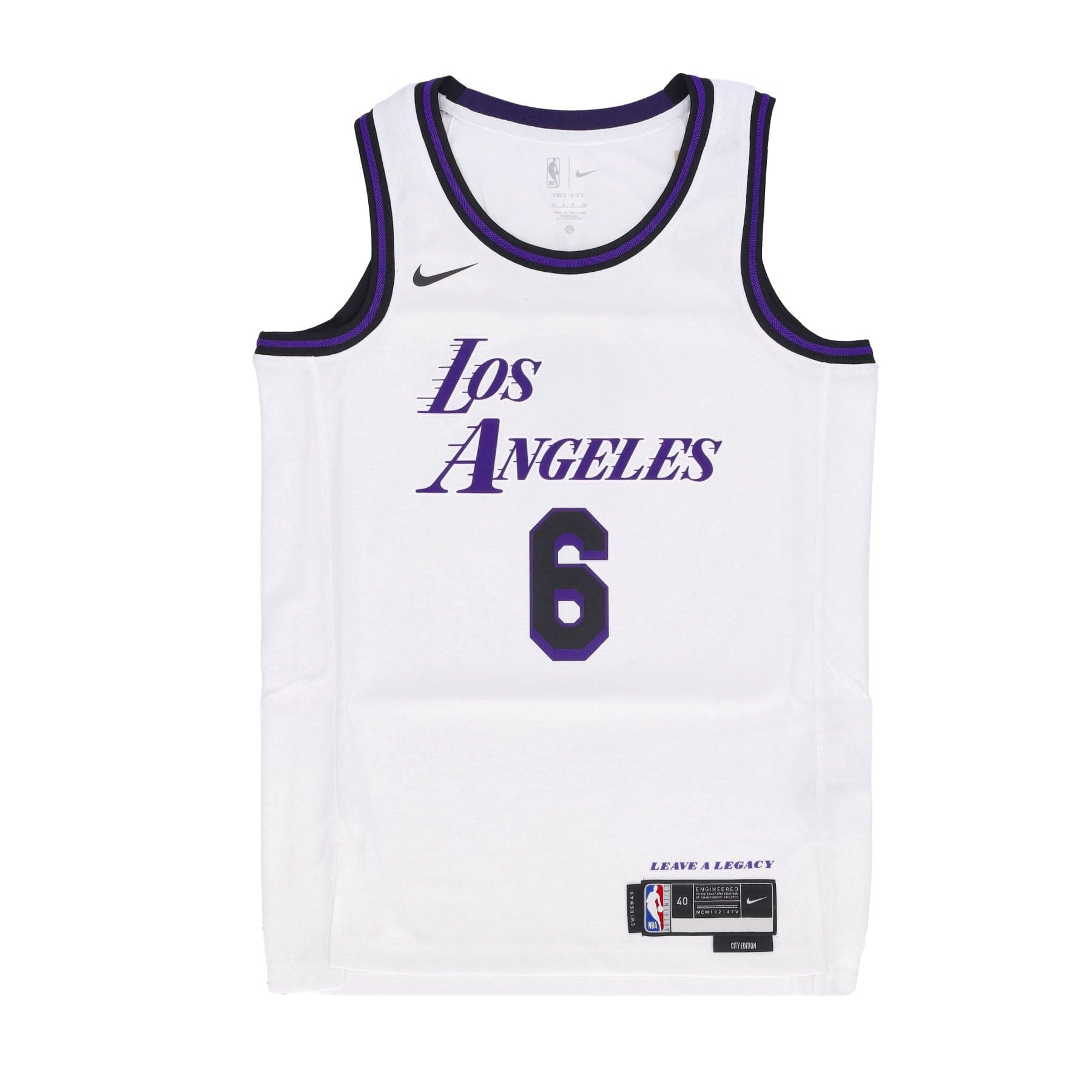 Men's Basketball Tank Top Nba City Edition 22 Dri-fit Swingman Jersey No 6 Lebron James Loslak White