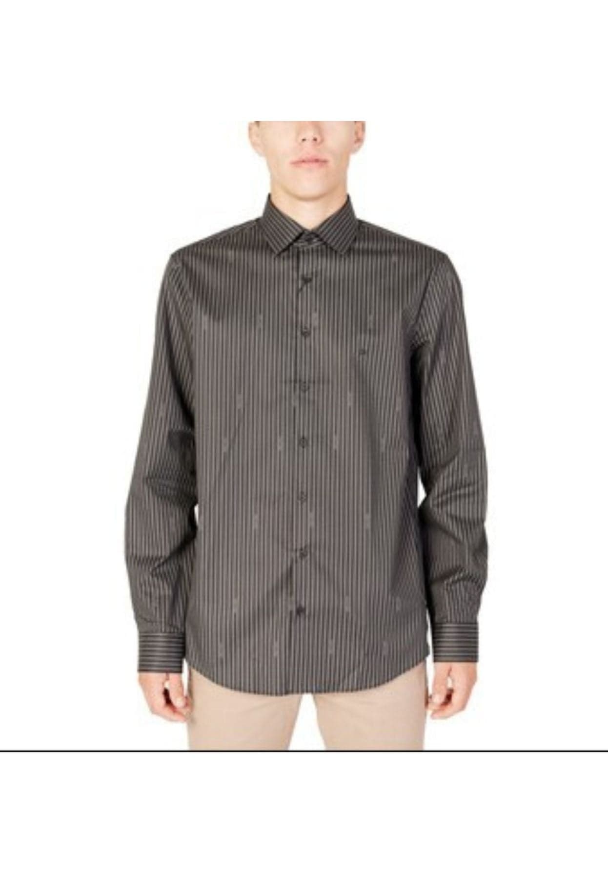 calvin klein TWILL SHIRT LOGO STRIPE FITTED SHIRT