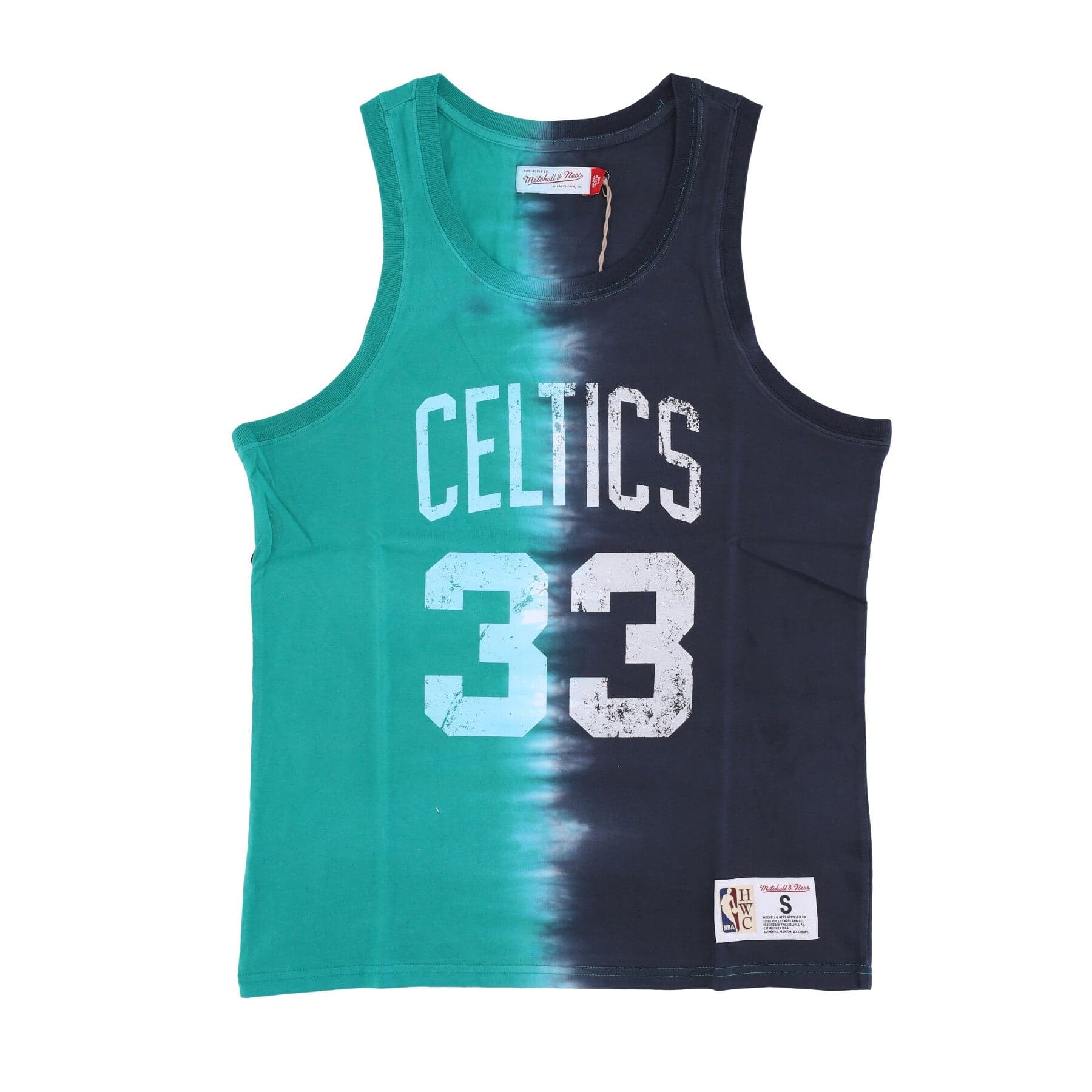 Men's NBA Vertical Tie Dye Tank Hardwood Classics No 33 Larry Bird Boscel