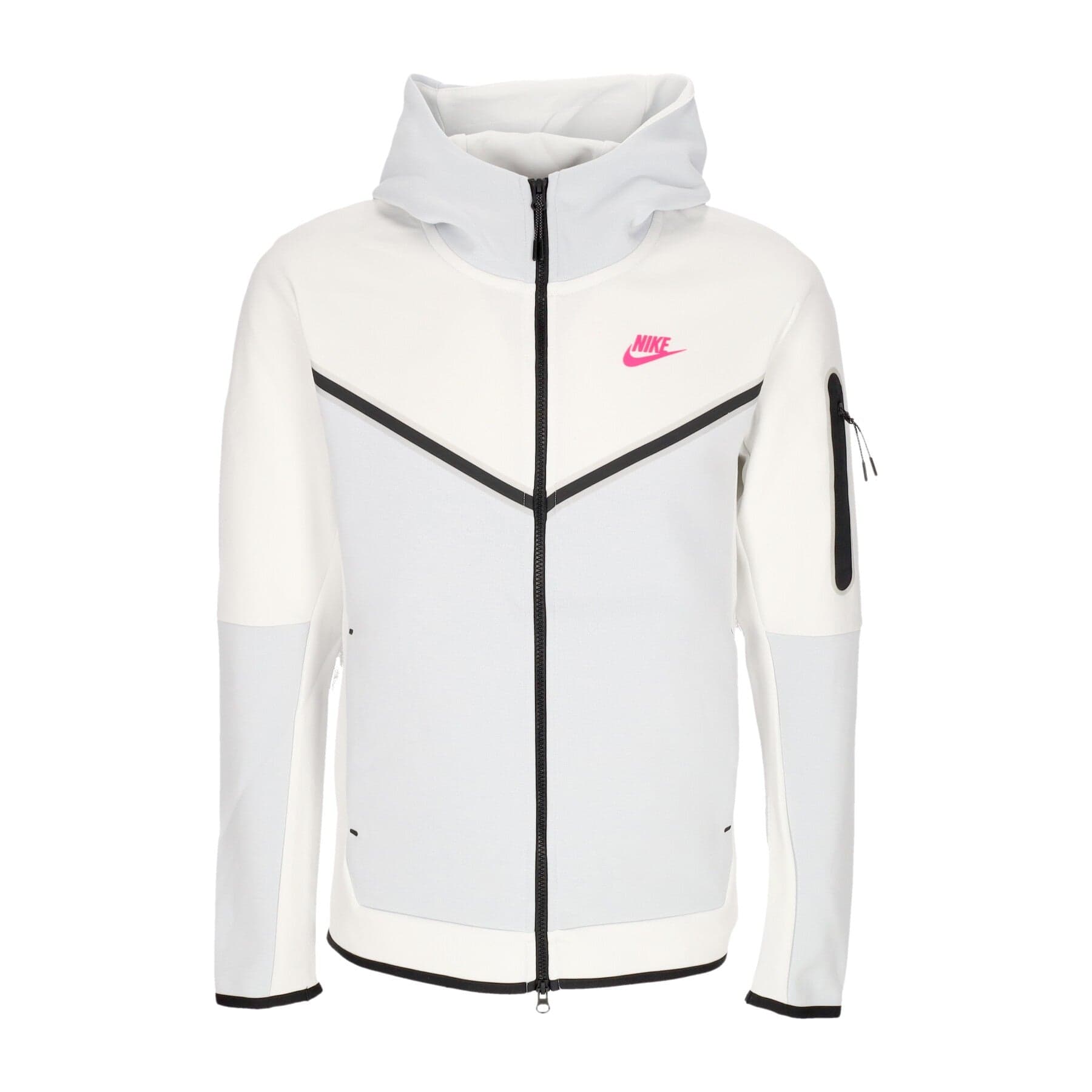 Lightweight Hooded Zip Sweatshirt Men Sportswear Tech Fleece Full-zip Hoodie Summit White/pure Platinum/hyper Pink