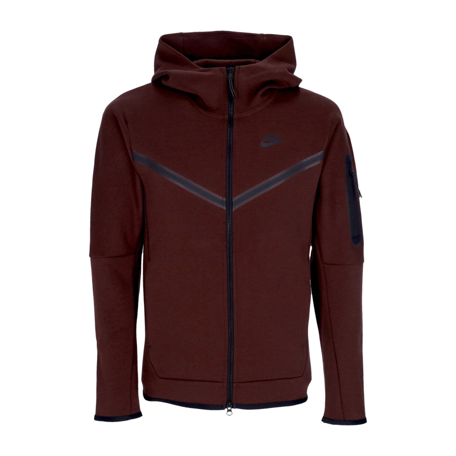 Lightweight Hooded Zip Sweatshirt Men's Sportswear Tech Fleece Hoodie Earth/black