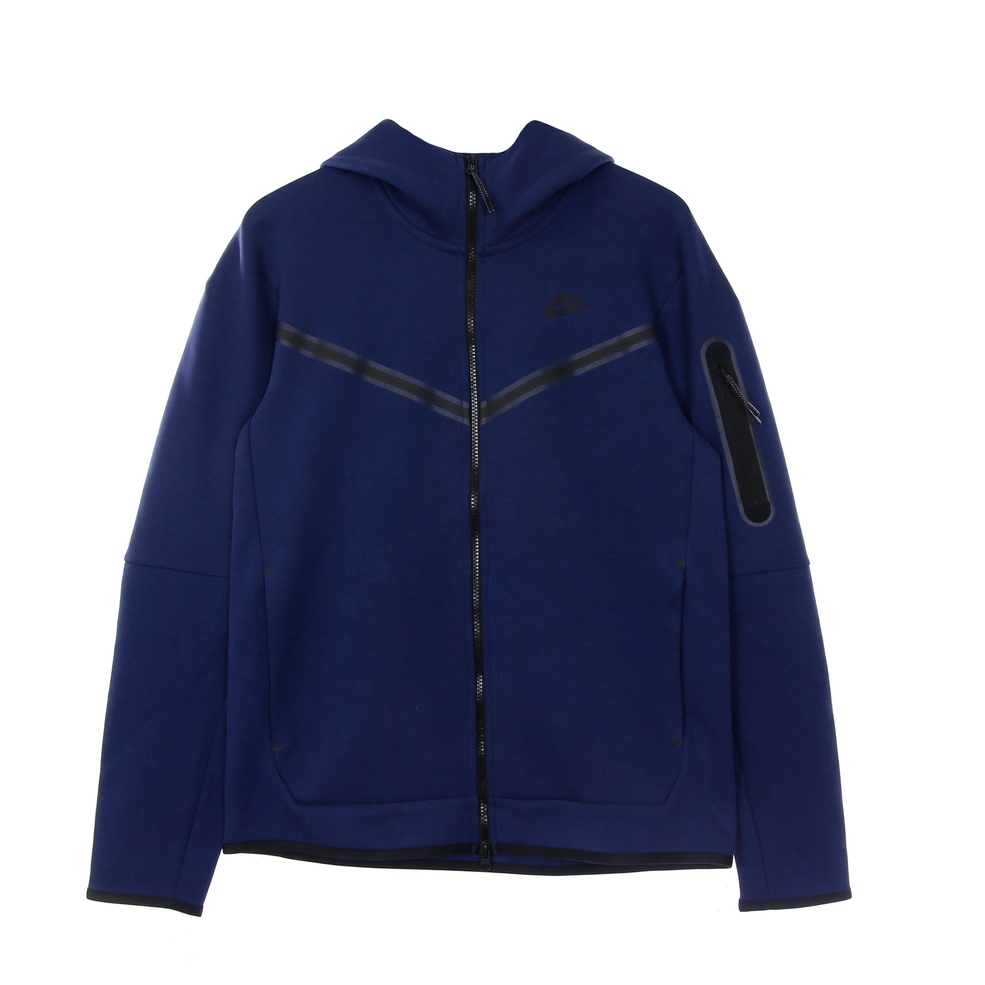Lightweight Hooded Sweatshirt with Zip Men's Sportswear Tech Fleece Hoodie Midnight Navy/black