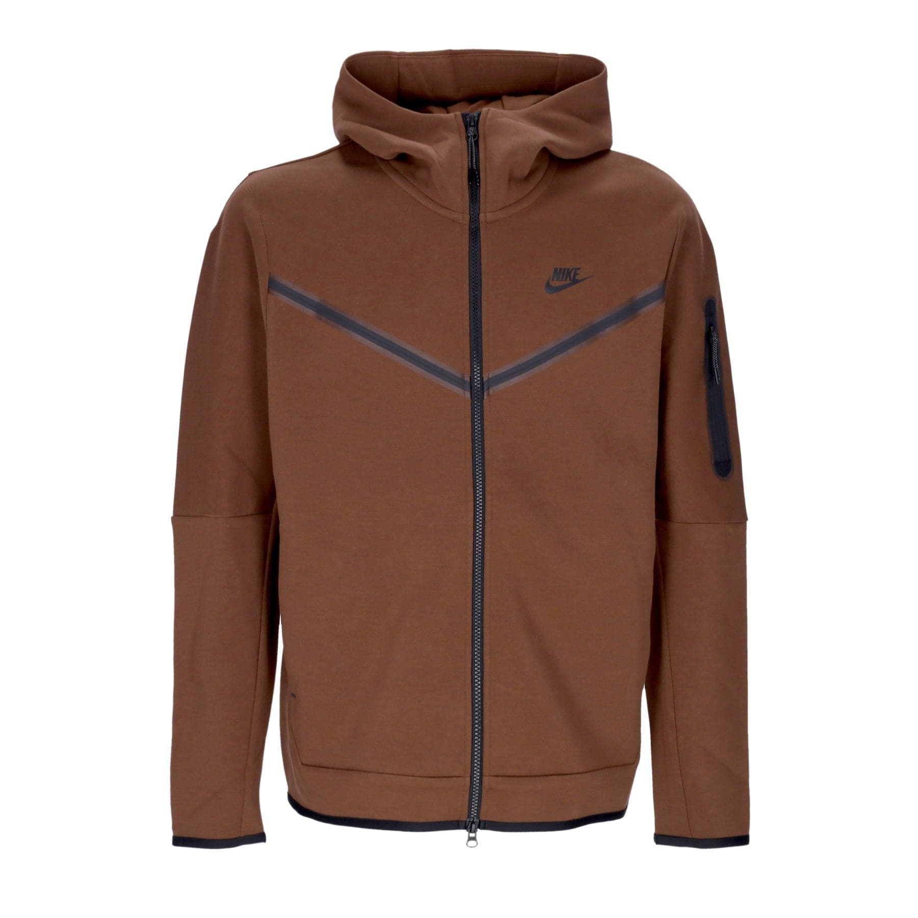 Lightweight Hooded Zip Sweatshirt Men Sportswear Tech Fleece Hoodie Cacao Wow/black