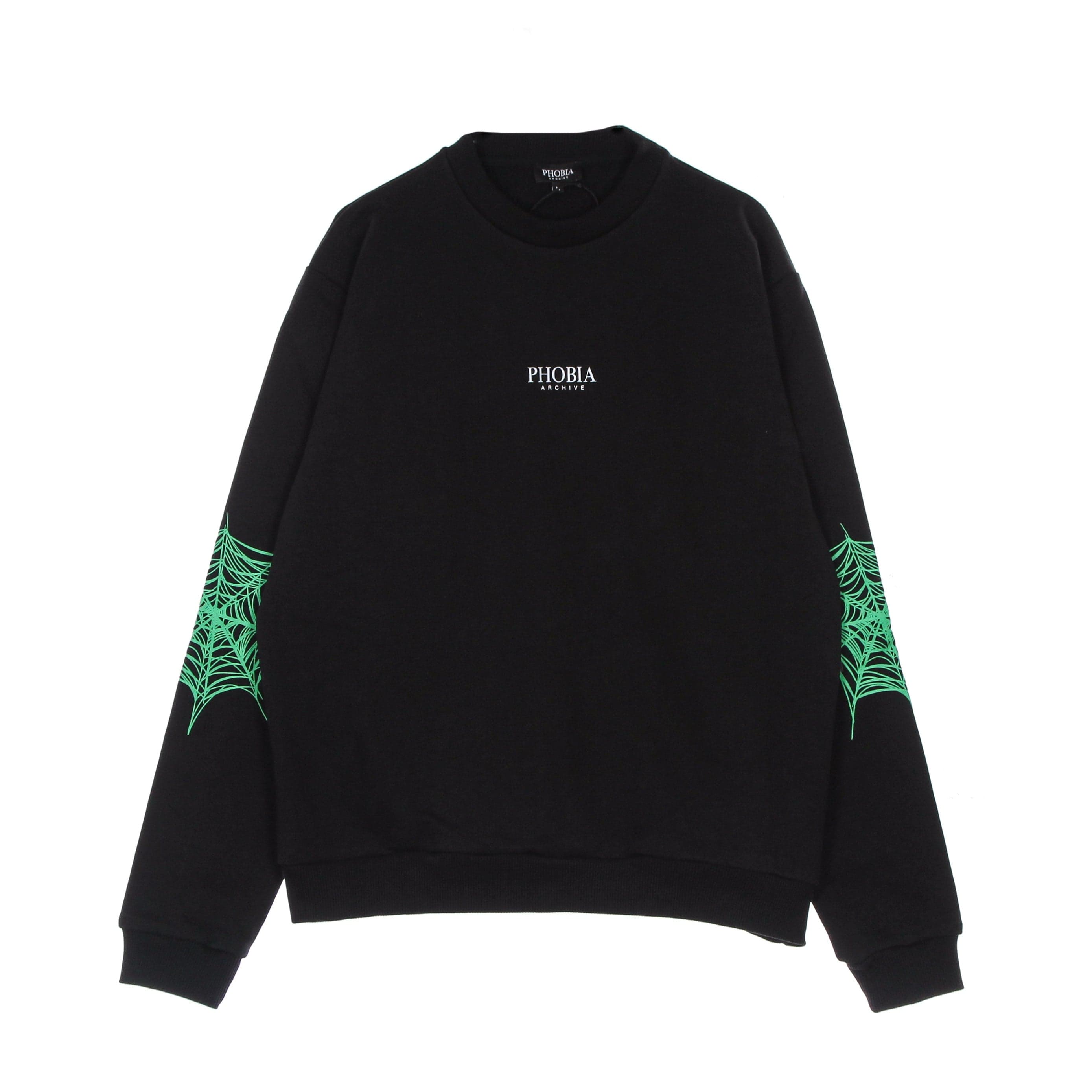 Green Cobweb Print Crewneck Men's Lightweight Crewneck Sweatshirt