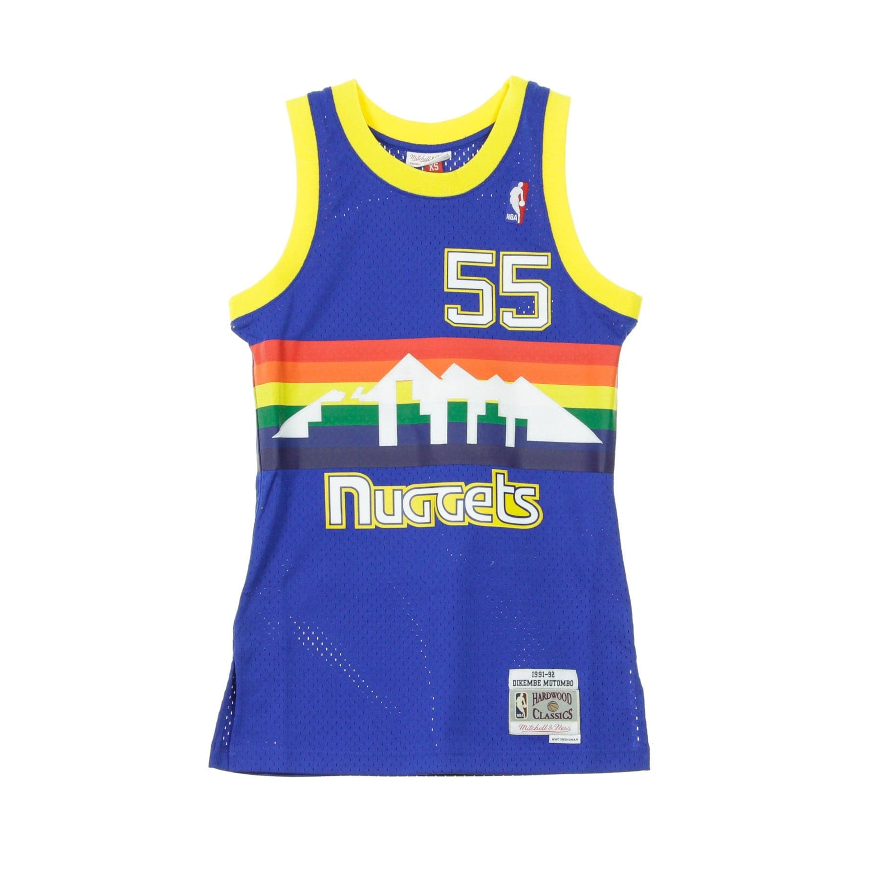 Men's Basketball Tank Top Nba Swingman Jersey Hardwood Classics No 55 Dikembe Mutombo 1991-92 Dennug Road Original Team Colors