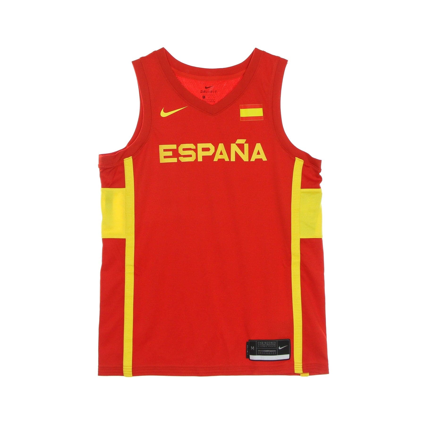 Men's Basketball Tank Top Olympics Nike Jersey Limited Spain Road Challenge Red/midwest Gold