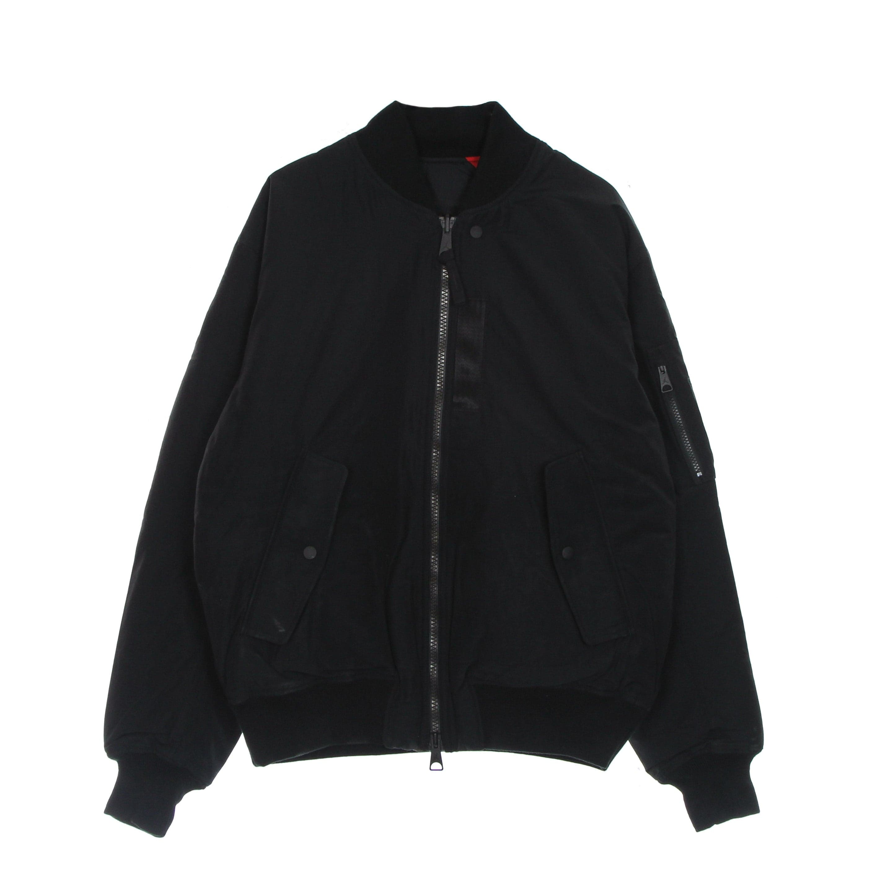 Essential Statement Men's Jacket Ma-1 Jacket Black/gym Red