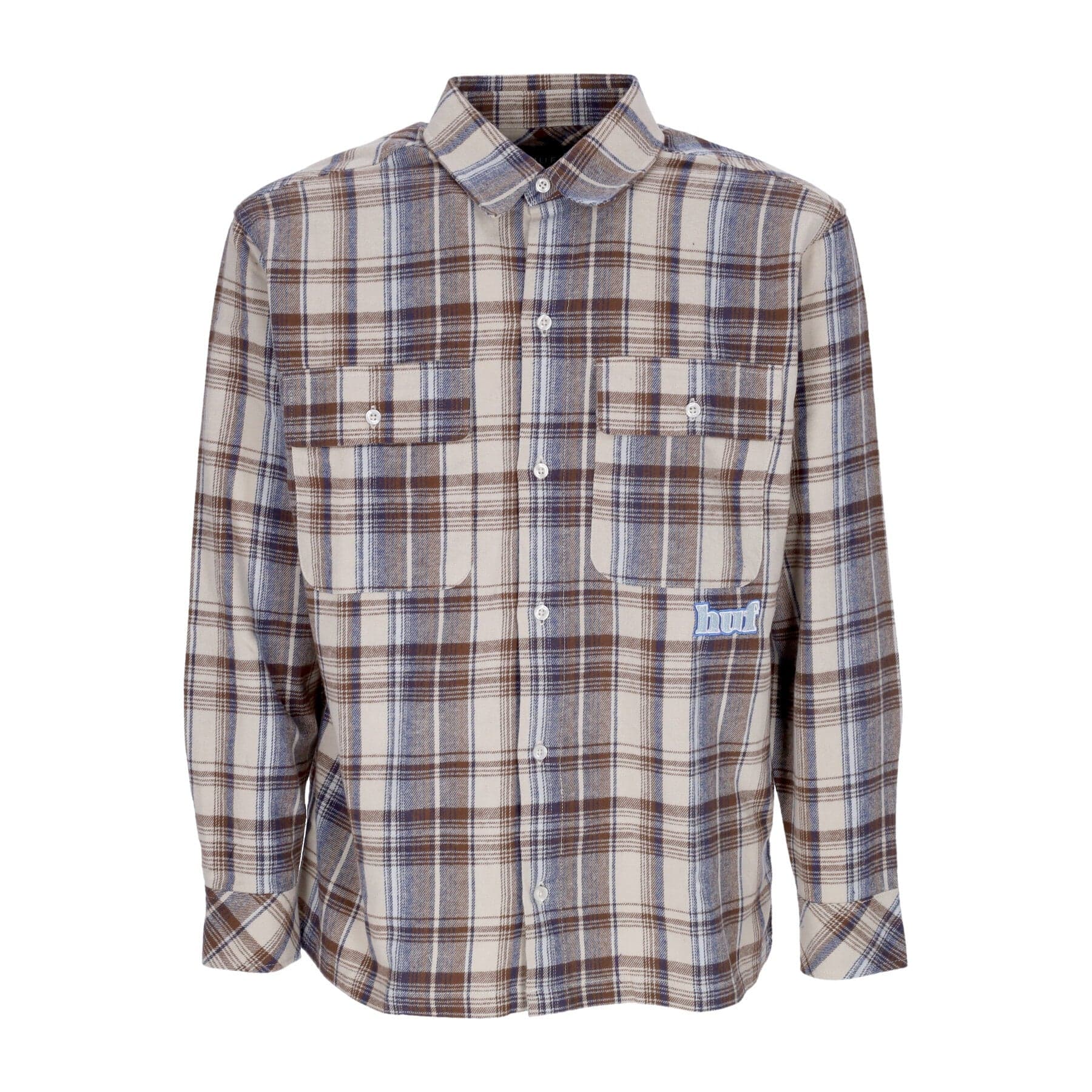 Banks Men's Long Sleeve Flannel Shirt Cream
