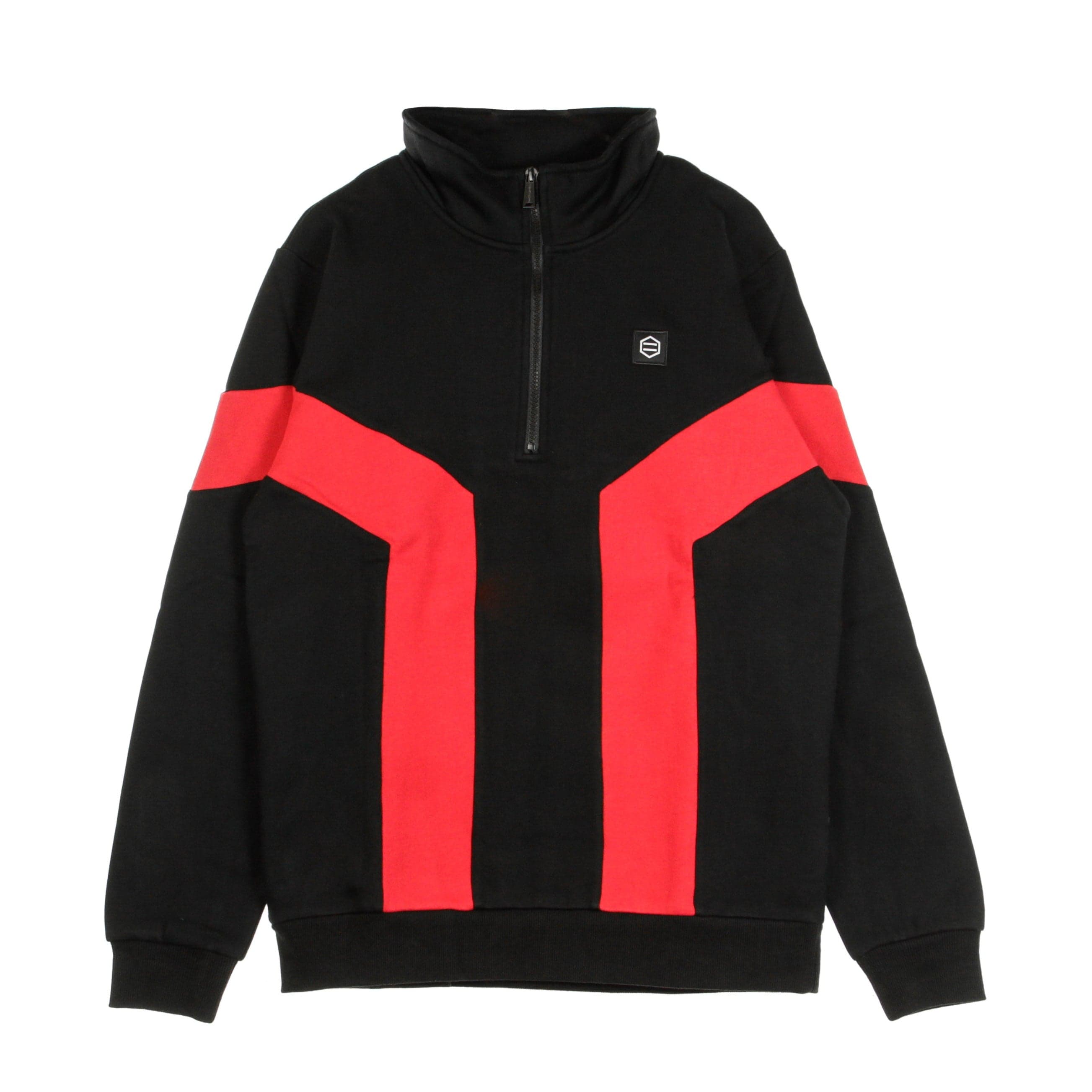 Gravity Half Zip Men's High Neck Sweatshirt Black/red