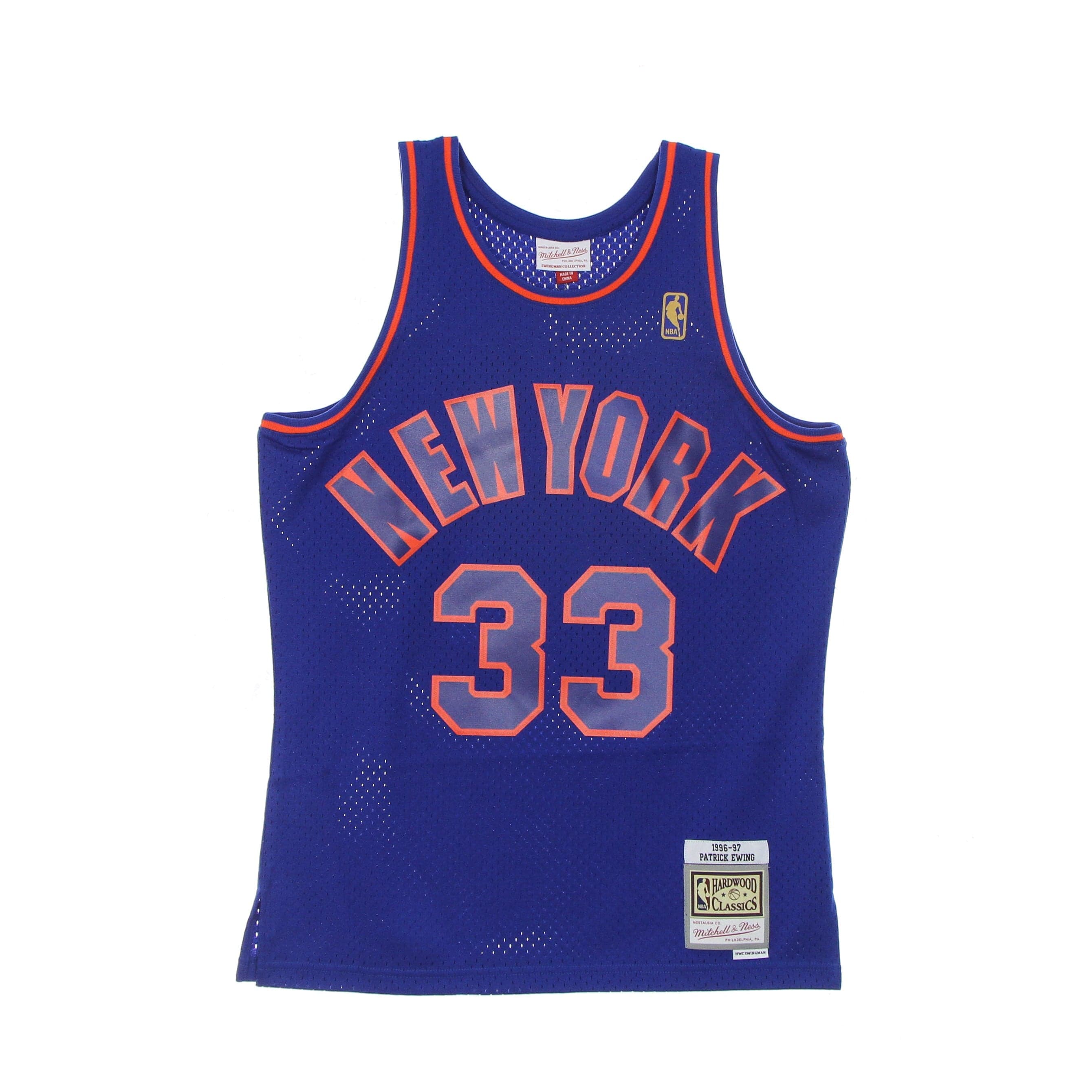 Men's Basketball Tank Top Nba Swingman Jersey Hardwood Classics No 33 Patrick Ewing 1996-97 Neykni Royal